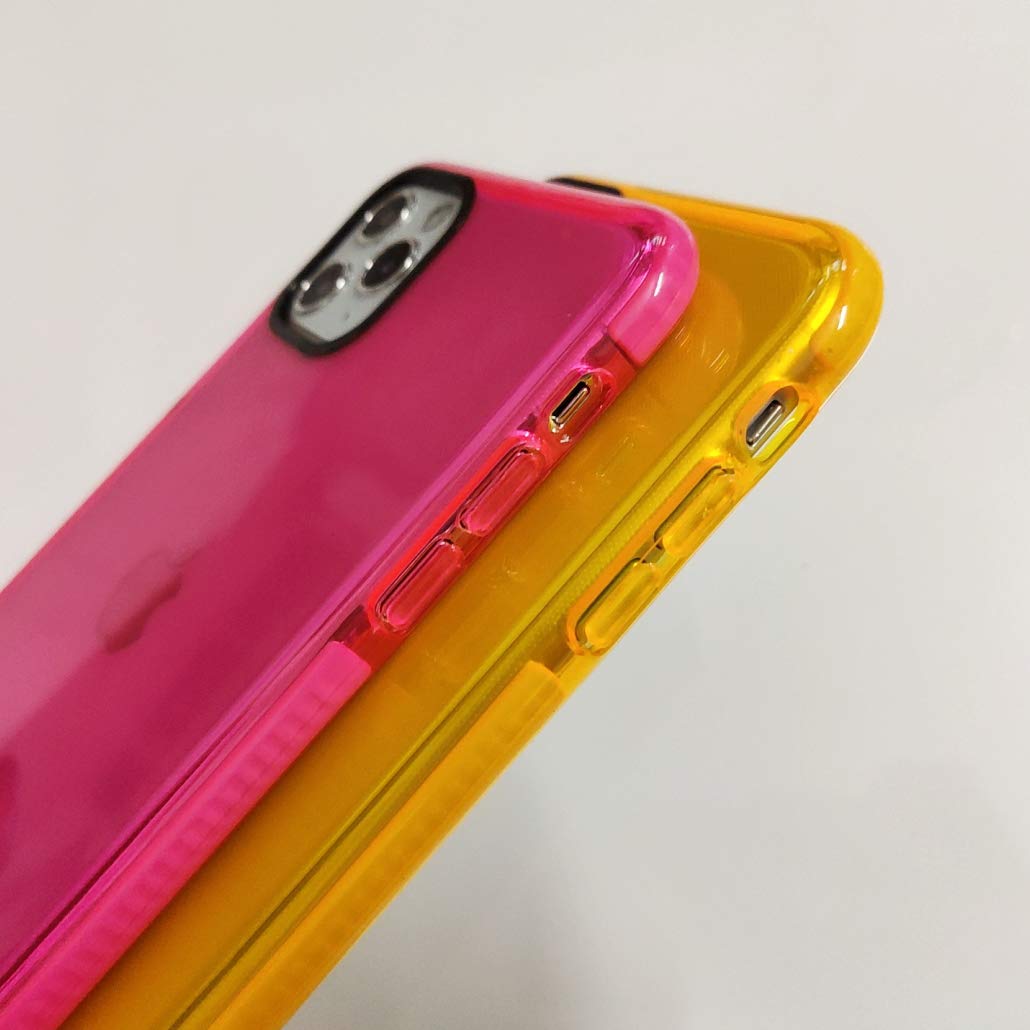 Shockproof Clear TPU Case for iPhone 11 Pro Max (6.5 Inch) - Slim Fit Soft Rubber Protective Cover with Shock-Absorbing Technology | Perfect for Everyday Use, Outdoor Activities & Travel (Pink)