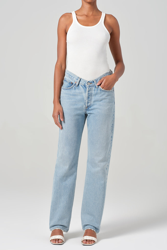AGOLDE V Waist Kelly High-Rise Jeans for Women - Vintage Denim Replica | Perfect for Casual Wear, Date Nights & Street Style Outfits
