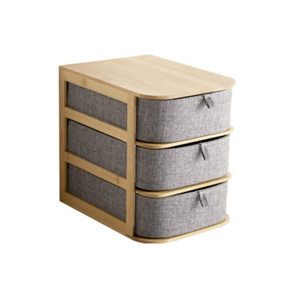 Fabric Drawer Storage Box - Bamboo Wood & Oxford Cloth Organizer for Home, Office, Bedroom - Multi-Layer Nordic Style Cabinet for Clothes, Toys, Accessories (Color: B)