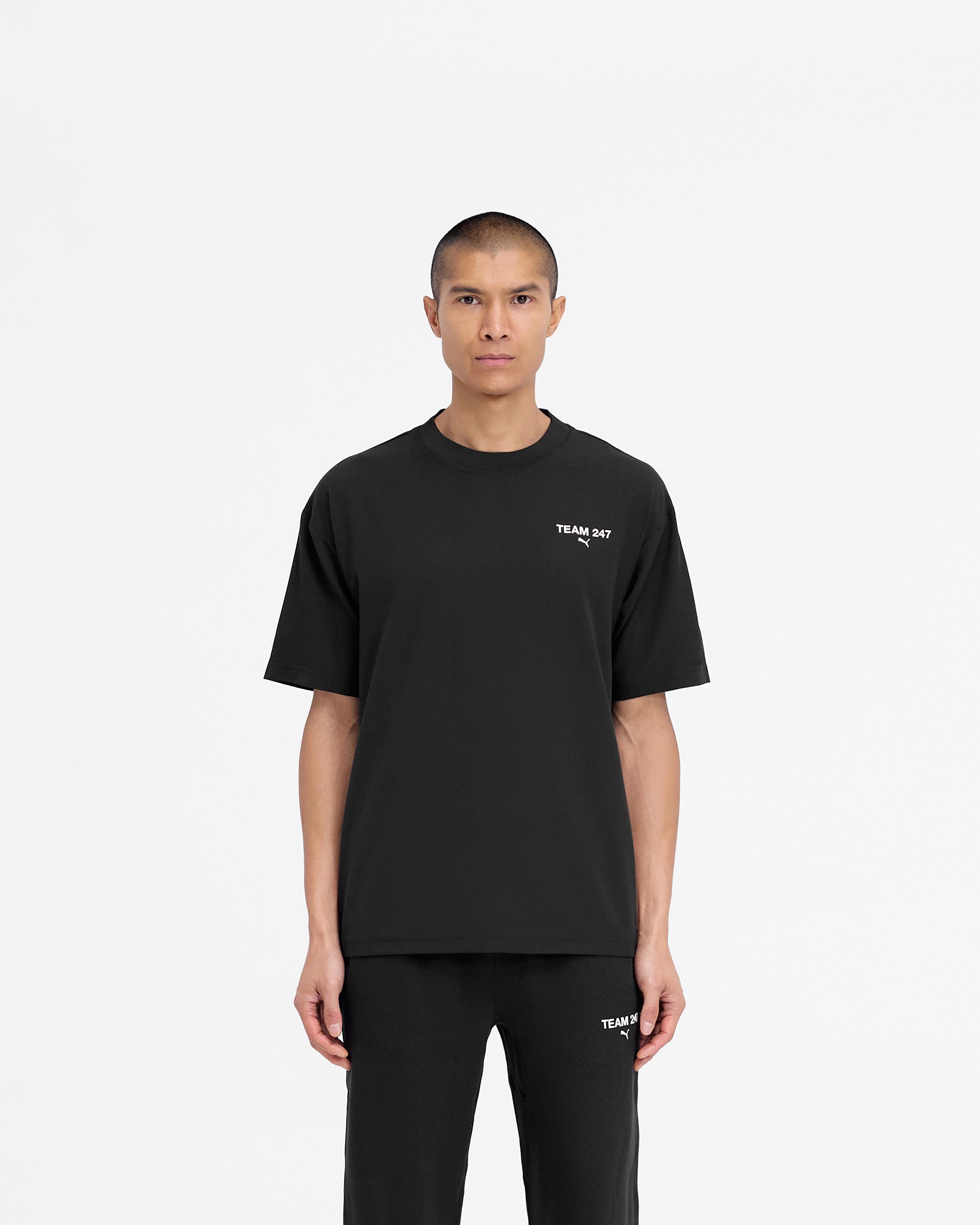 PUMA Oversized T-Shirt for Men & Women - 247 X Black Cotton Comfort Fit Tee - Perfect for Casual Wear, Street Style & Lounge