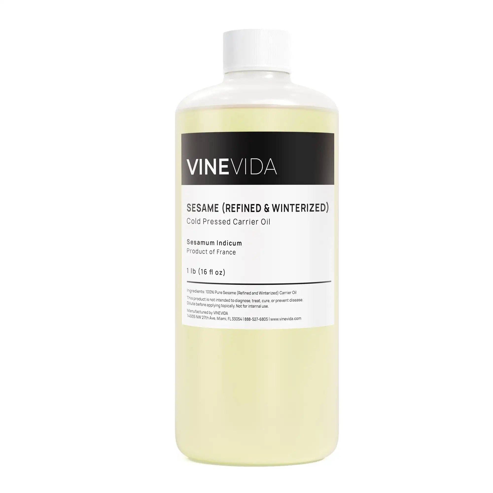 Pure Refined & Winterized Sesame Carrier Oil for Skin & Hair Care - Perfect for Massage, Aromatherapy & DIY Beauty Products
