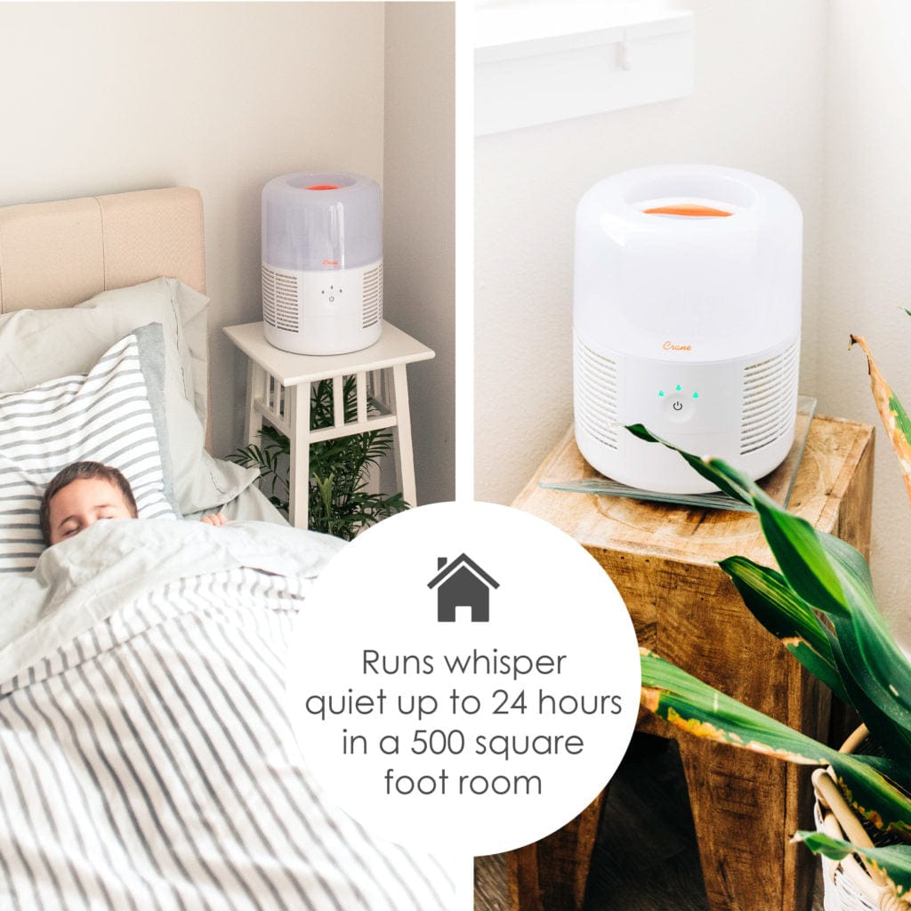 Crane Cool Mist Humidifier for Bedroom & Nursery - Ultrasonic Quiet Air Humidifier with Night Light - Perfect for Dry Skin, Allergies & Baby Comfort