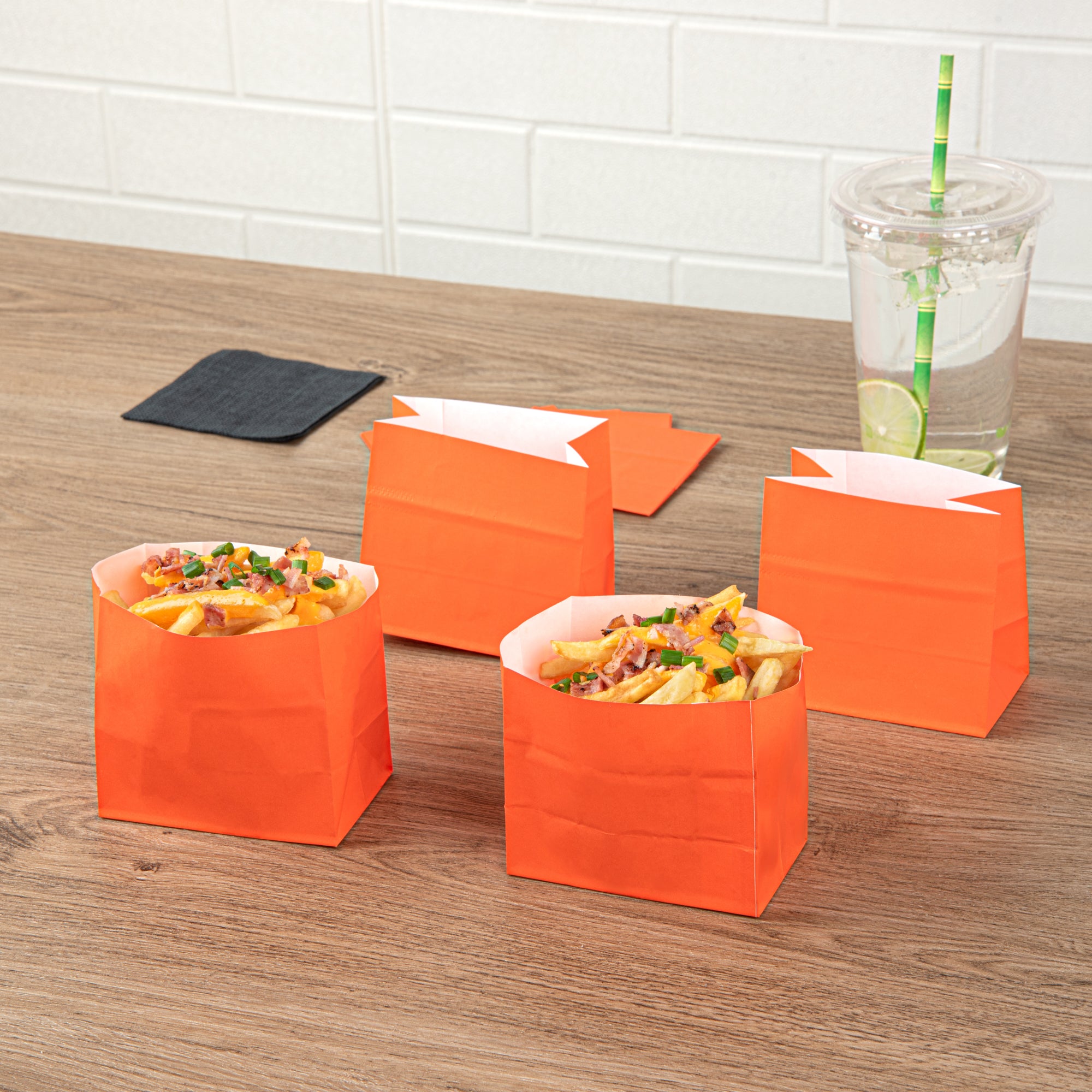 Eco-Friendly Orange Paper Snack Bags 3.75