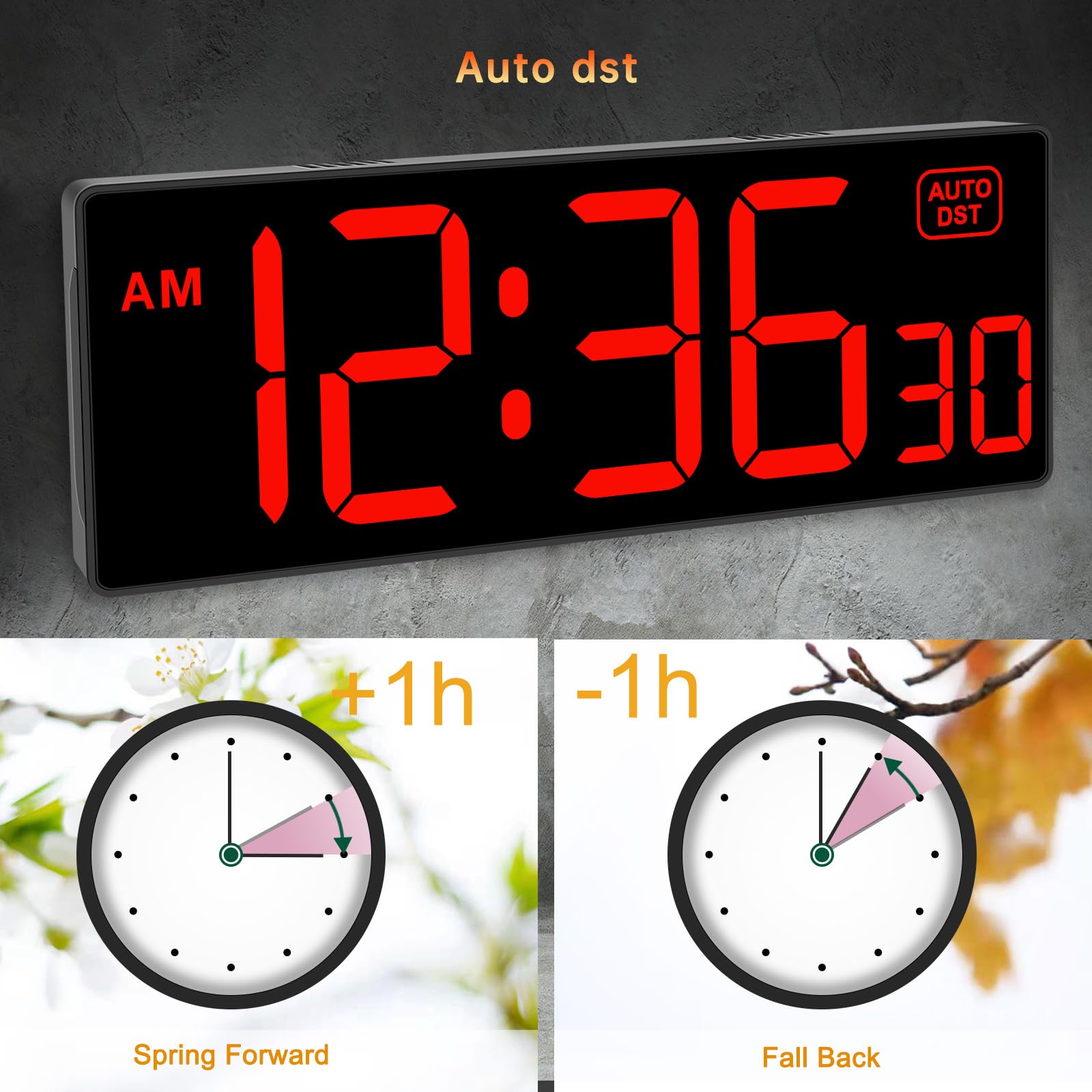 Large LED Digital Wall Clock with Seconds & Remote Countdown Timer - 5 Dimmer Modes for Gym, Office, Classroom | Soobest Bright Display for Fitness, Work & Study
