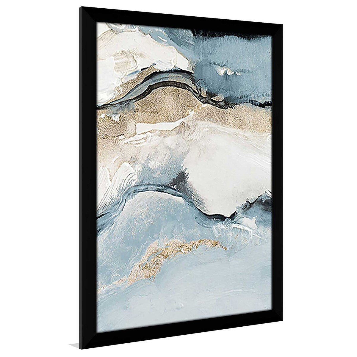 Blue Crystalline Print Acrylic Wall Art - Modern Home Decor for Living Room, Bedroom & Office