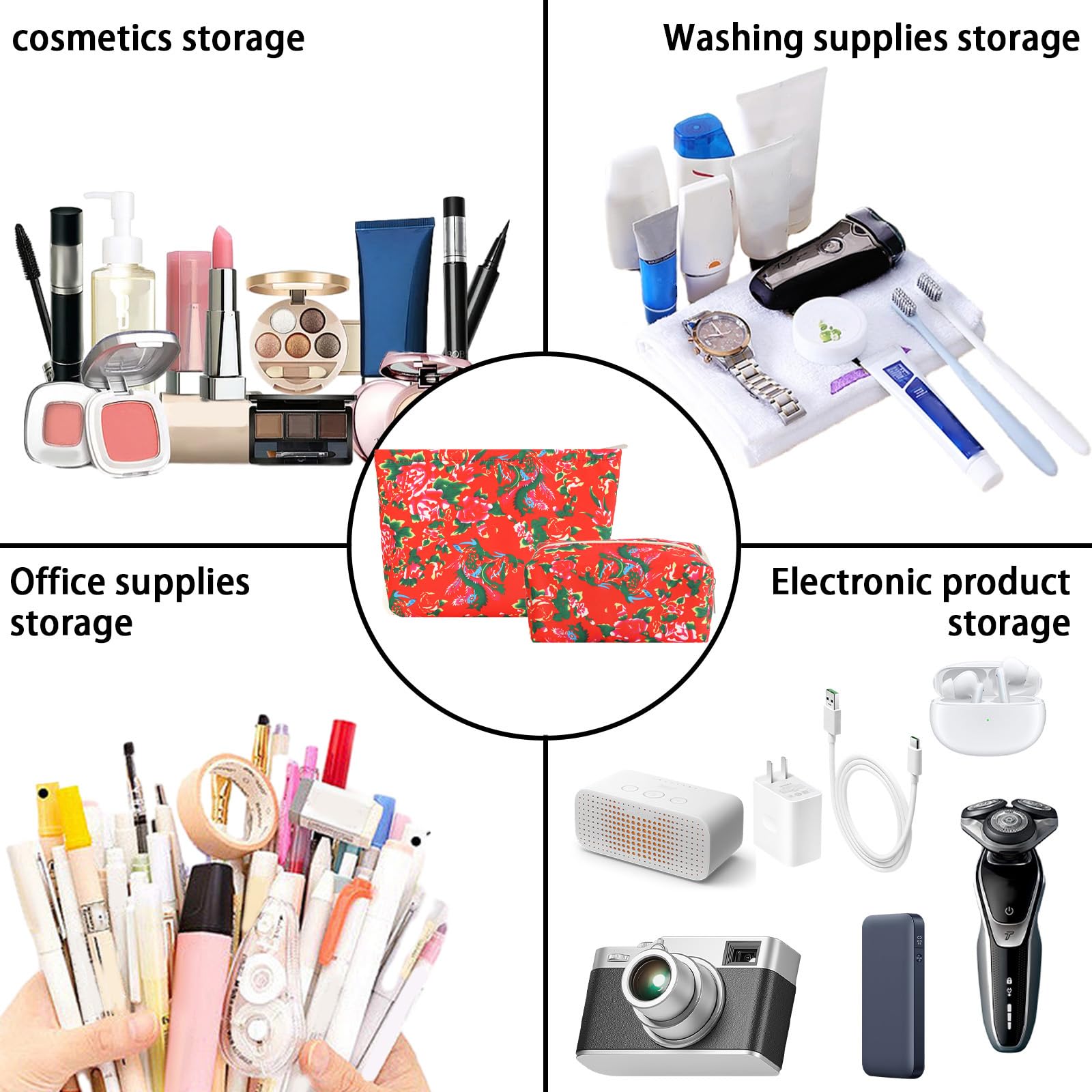 LYDZTION Large Makeup Bag for Women - Waterproof Cosmetic Organizer with Pencil Case, Travel Toiletry Storage Bag for Brushes & Essentials | Perfect for Travel, Home & Daily Use