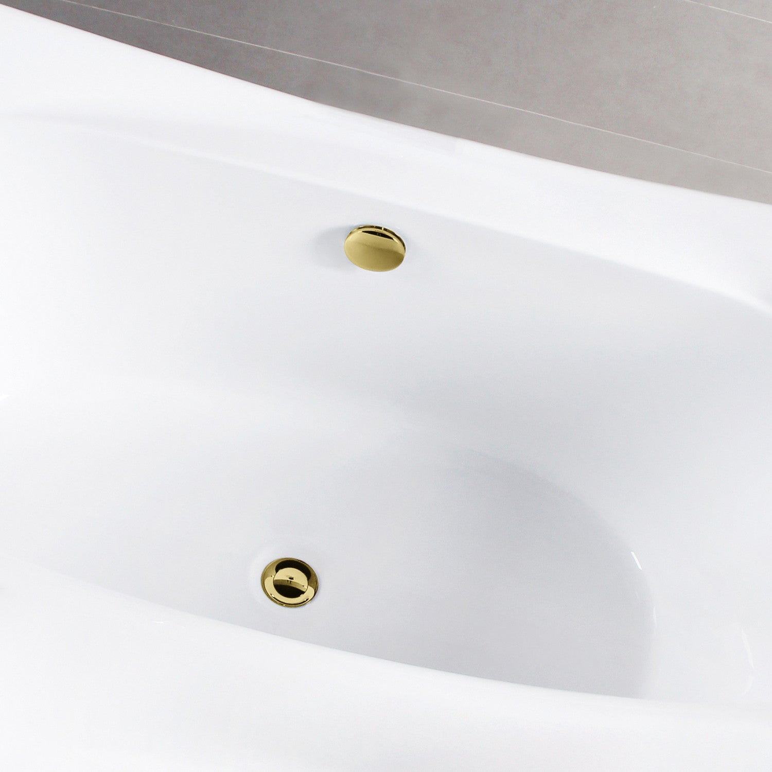 Aqua Eden 67-Inch Acrylic Freestanding Bathtub - Glossy White with Polished Brass - Rectangular Double-Ended Soaking Tub with Overflow Drain - Perfect for Luxury Bathrooms & Spa Retreats