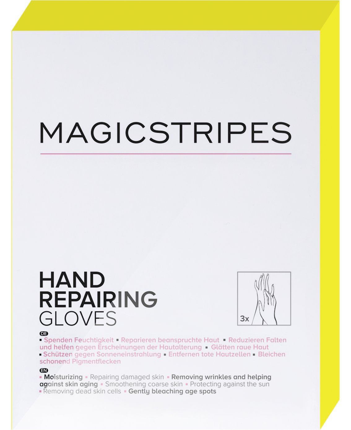 MAGICSTRIPES Moisturizing Hand Repair Gloves with Collagen & Shea Butter - Spa Treatment for Dry Skin, Nail Care & Age Spot Reduction (3 Pairs) - Perfect for Nighttime Hydration, Winter Hand Care & At-Home Spa Treatments