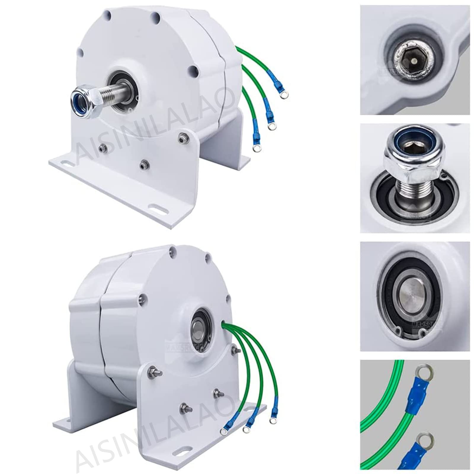 4500W Gearless Permanent Magnet Generator - 12V/24V/48V Low Speed AC Alternator for Wind Turbine & Hydro Power System with Controller - Perfect for Off-Grid Renewable Energy Solutions, Home & Farm Use