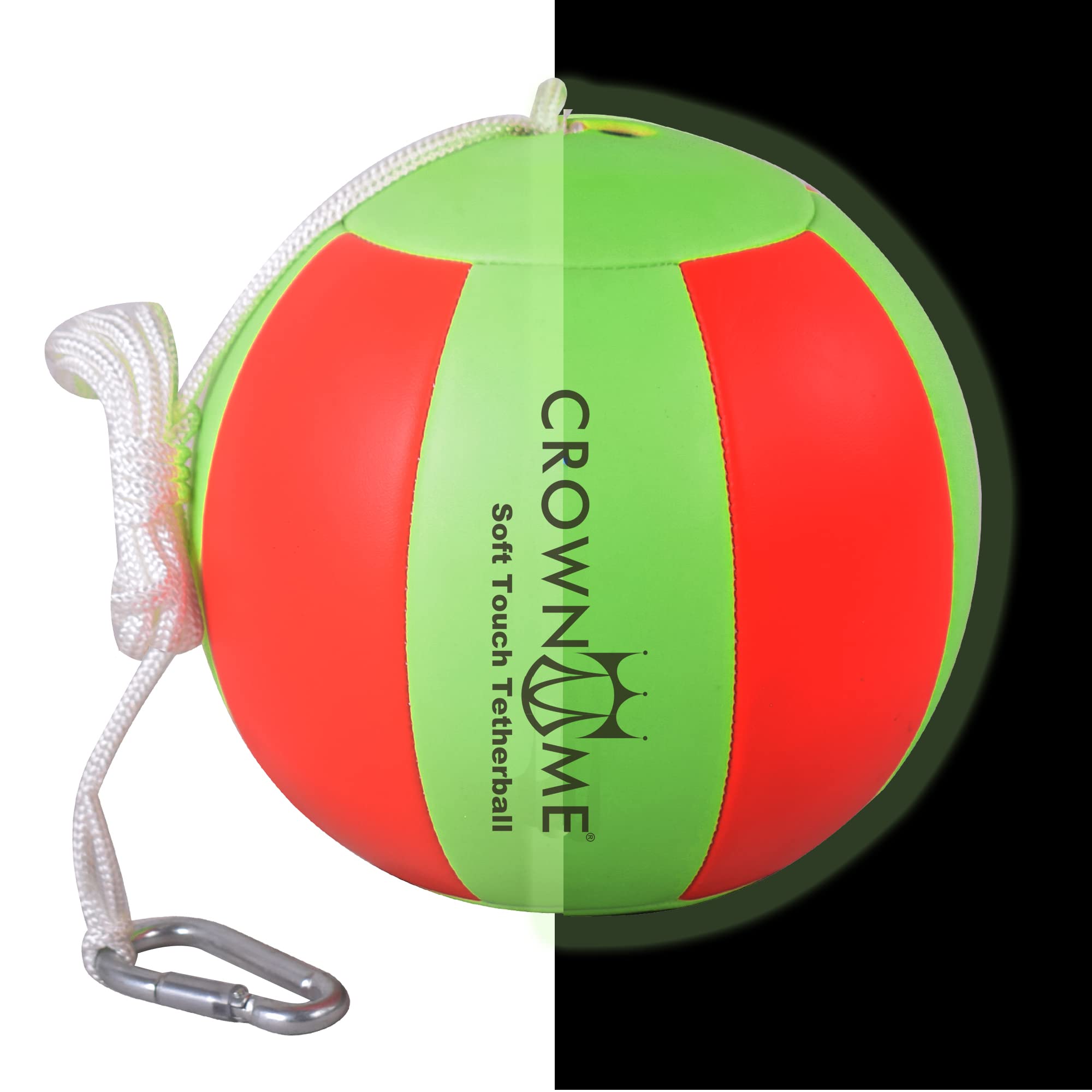 CROWN ME Tetherball Set with Ball, Rope & Carabiner Hoop - Outdoor Play Equipment for Backyard, School & Park Games