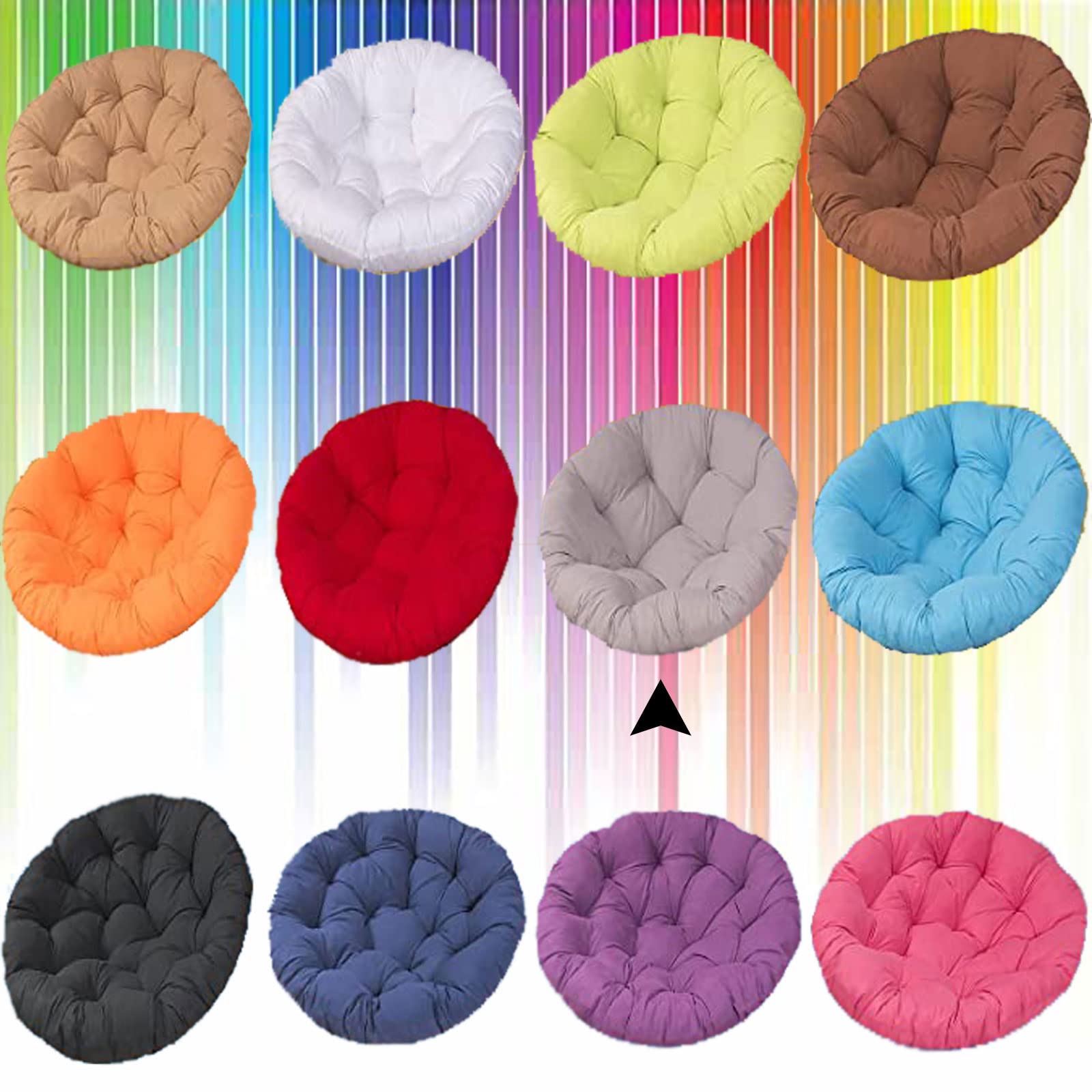 Thick Overstuffed Papasan Chair Cushion 48x48 Inch - Premium Indoor/Outdoor Round Floor Pillow Pad for Hammock & Egg Chairs (Light Gray) - Perfect for Living Rooms, Patios, Reading Nooks & Relaxation Spaces
