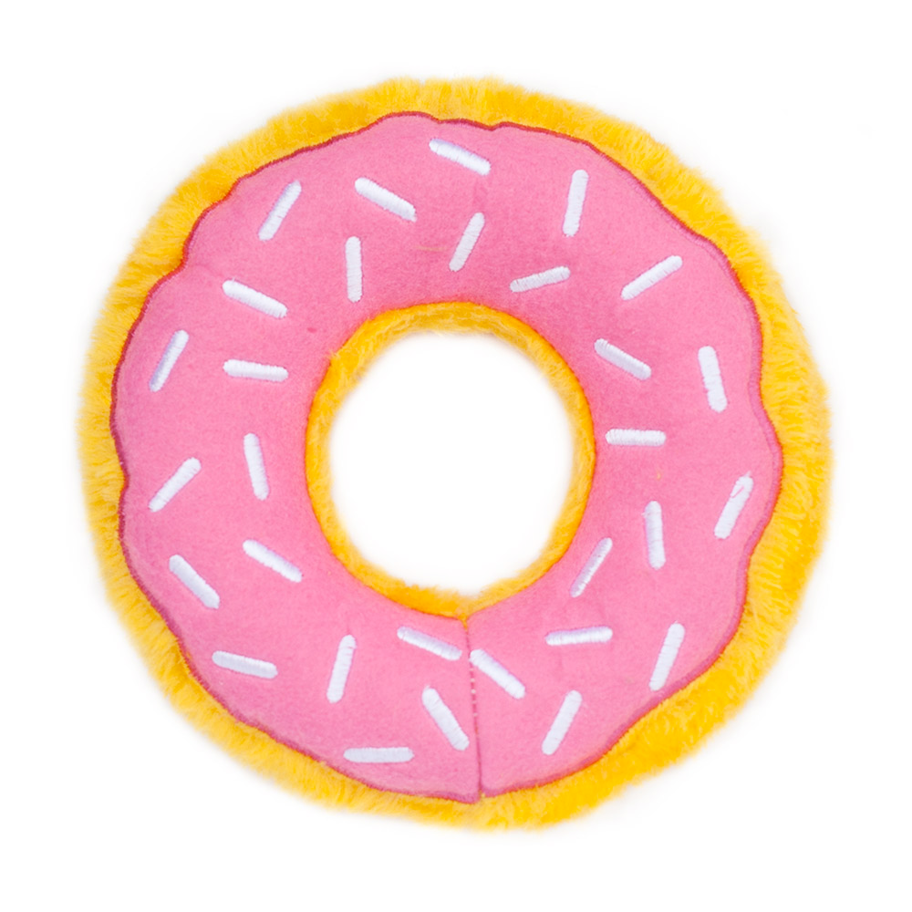 Zippy Squeaky Dog Toy Set - 4 Piece Donut-Shaped Chew Toys for Small & Medium Dogs - Perfect for Playtime, Training & Gifts