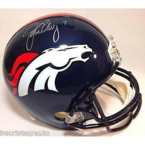 John Elway Autographed Denver Broncos Helmet - Official JSA COA Certified - Perfect for Sports Memorabilia Collectors & Broncos Fans Display