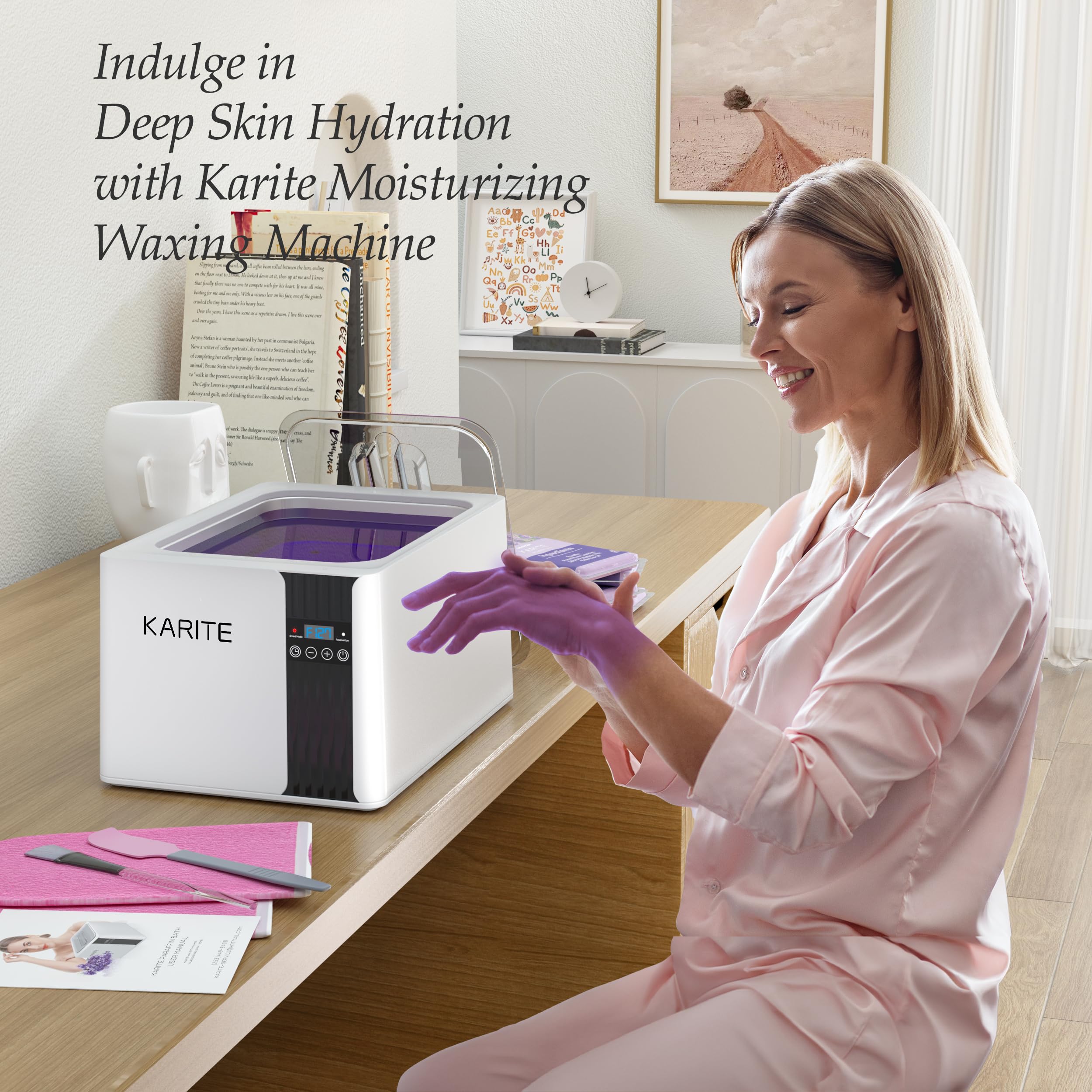 KARITE 9000ml Paraffin Wax Machine for Hands and Feet - Auto-Timer, Smart Mode & Precision Temperature Control Wax Warmer Kit with 16PCs Refills - Perfect for Spa, Nail Salon & Home Relaxation Therapy