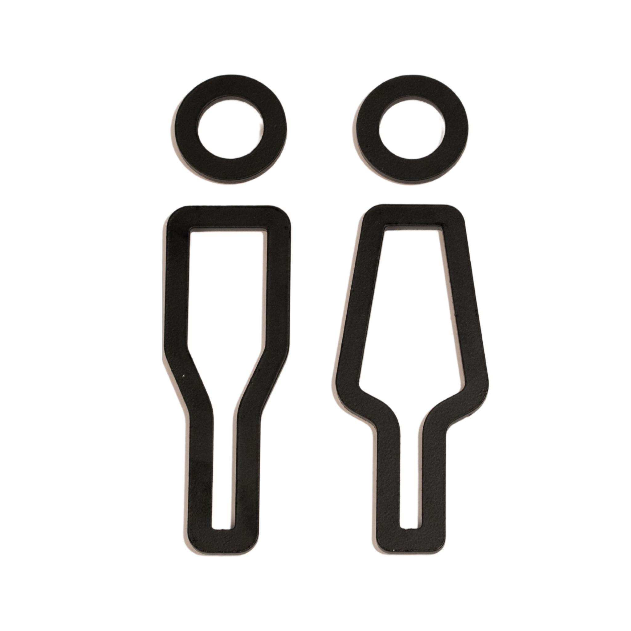 DESIGNSTUFF Gender Neutral Restroom Sign - Her/Him Bathroom Signage in Black - Perfect for Offices, Restaurants & Public Spaces
