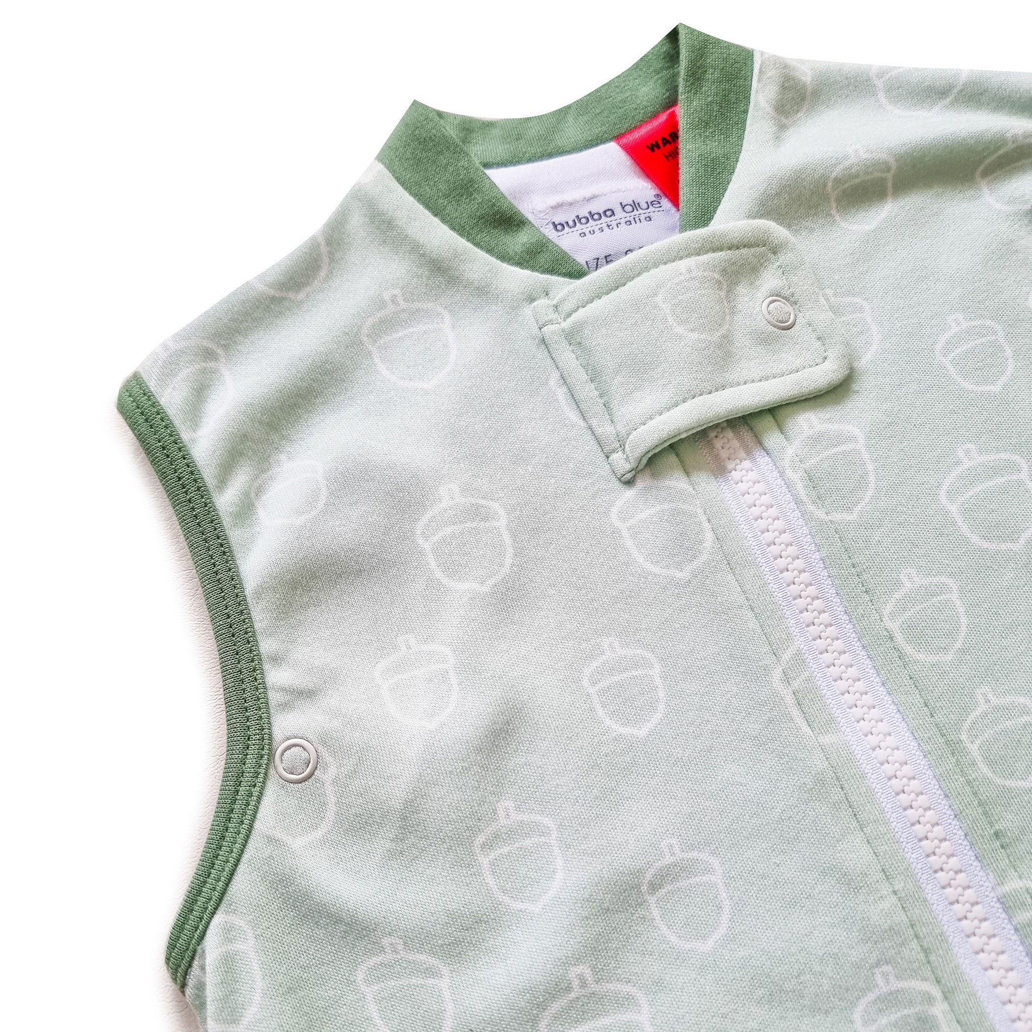 Nordic 1.0 TOG Baby Sleep Sack - Breathable Cotton Sleeping Bag for Infants 0-24 Months, Avocado Forest Print - Perfect for Nursery, Daycare & Travel