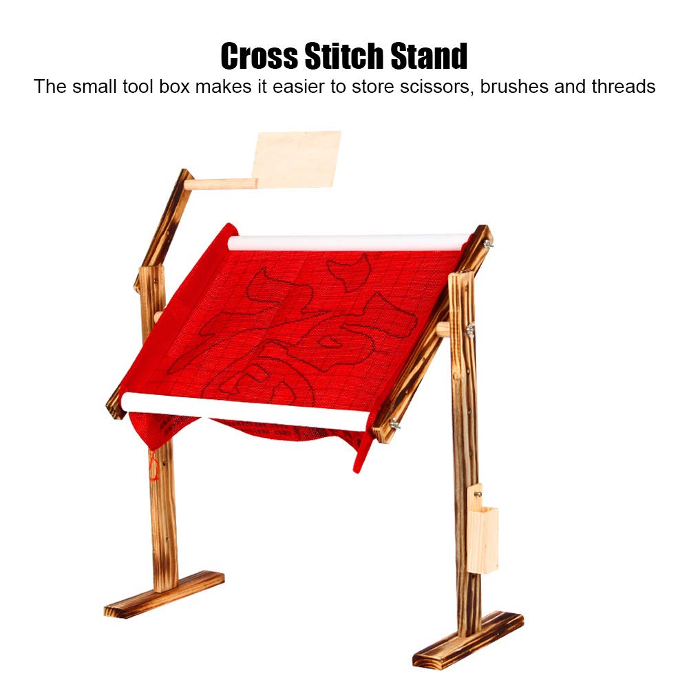 360° Adjustable Cross Stitch Stand - Pine Wood Embroidery Hoop Frame for Needlework & Sewing Projects | Perfect for DIY Crafting, Home Decor & Gift Making