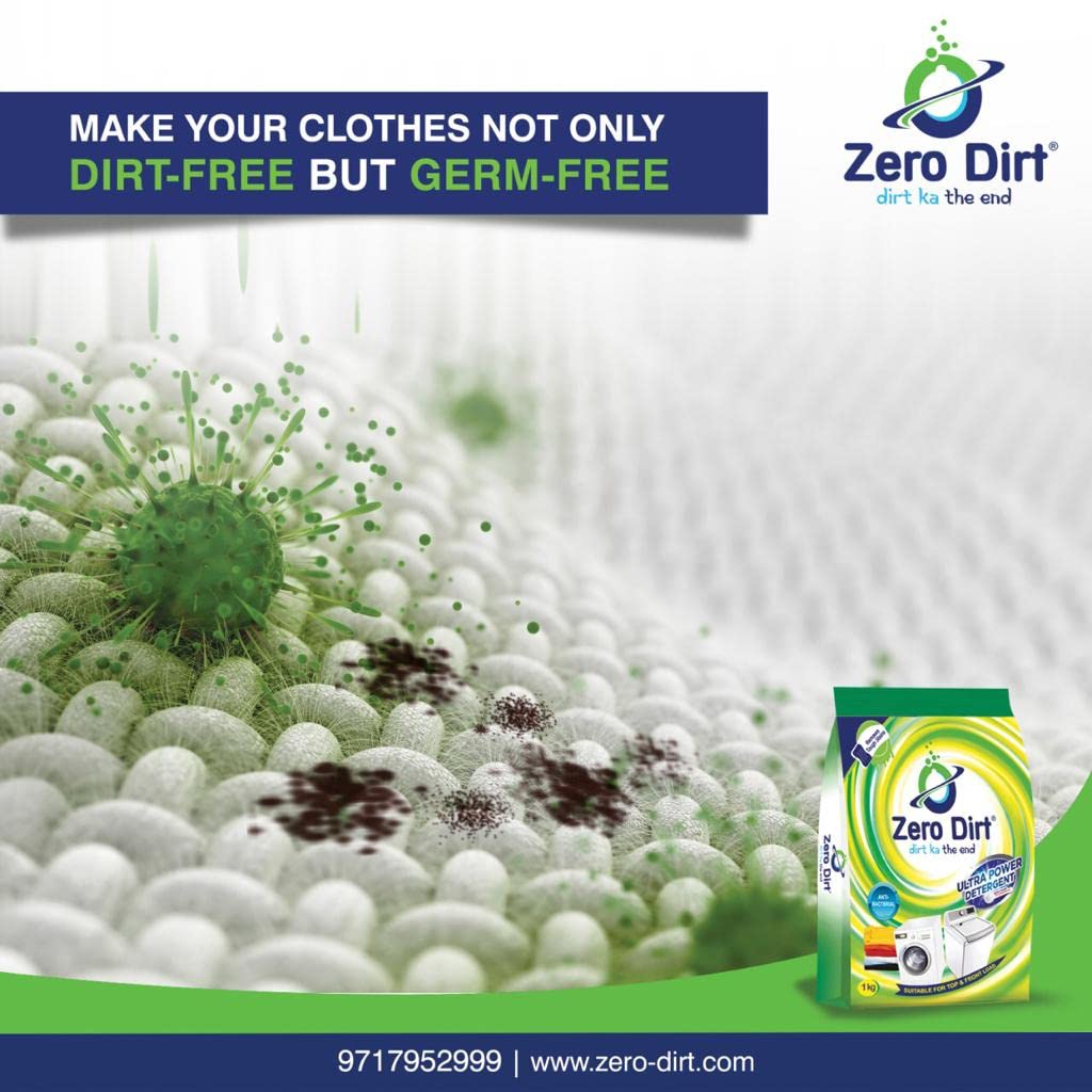 Zero Dirt Laundry Detergent Powder - 5KG (11 lbs) High-Efficiency HE Safe, Stain Remover for Clothes | Perfect for Family, Gym, Sports & Travel Use