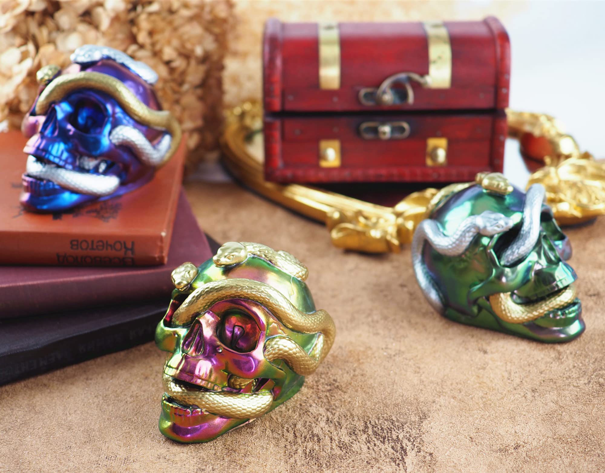 3D Snake Skull Silicone Mold for Epoxy Resin & DIY Crafts - Halloween Decor, Candle Making, Jewelry Casting - Reusable Baking Mold for Chocolate, Soap, Candles (Skull Design)
