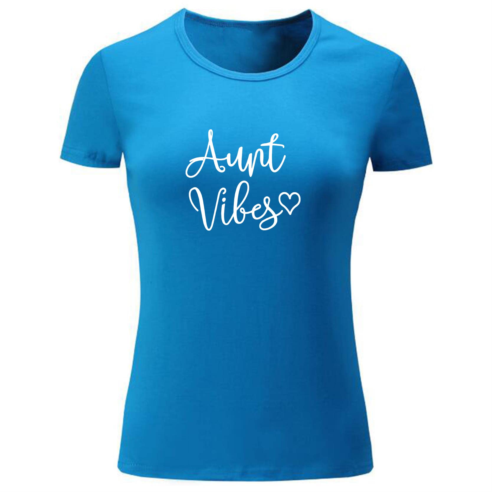 Women's Casual Heart Print T-Shirt - Comfortable & Stylish Love Aunt Graphic Tee for Everyday Wear, Outings & Gifts