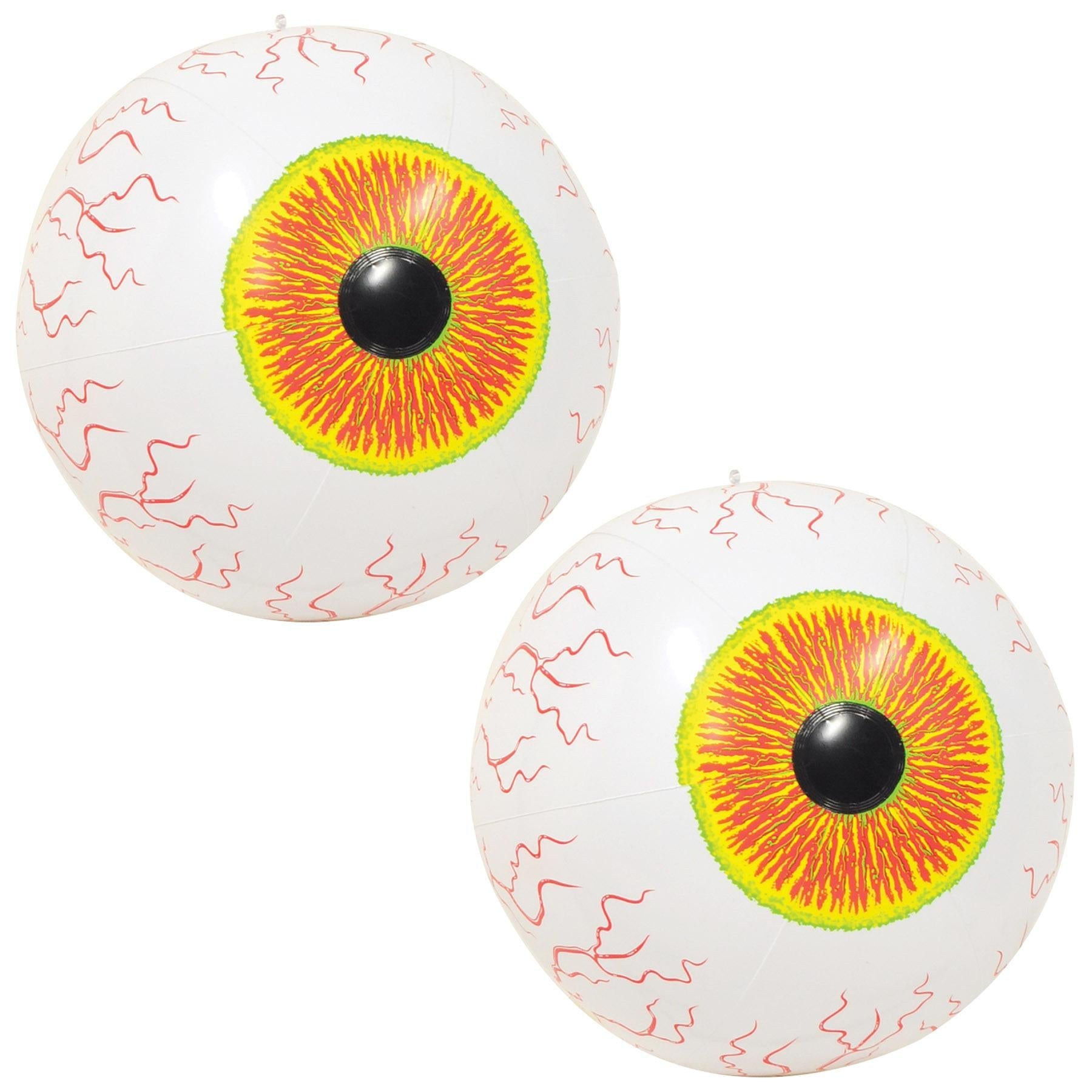 12 Pack Beistle Halloween Inflatable Eyeballs - Spooky Party Decorations for Halloween, Haunted House, and Outdoor Yard Decor