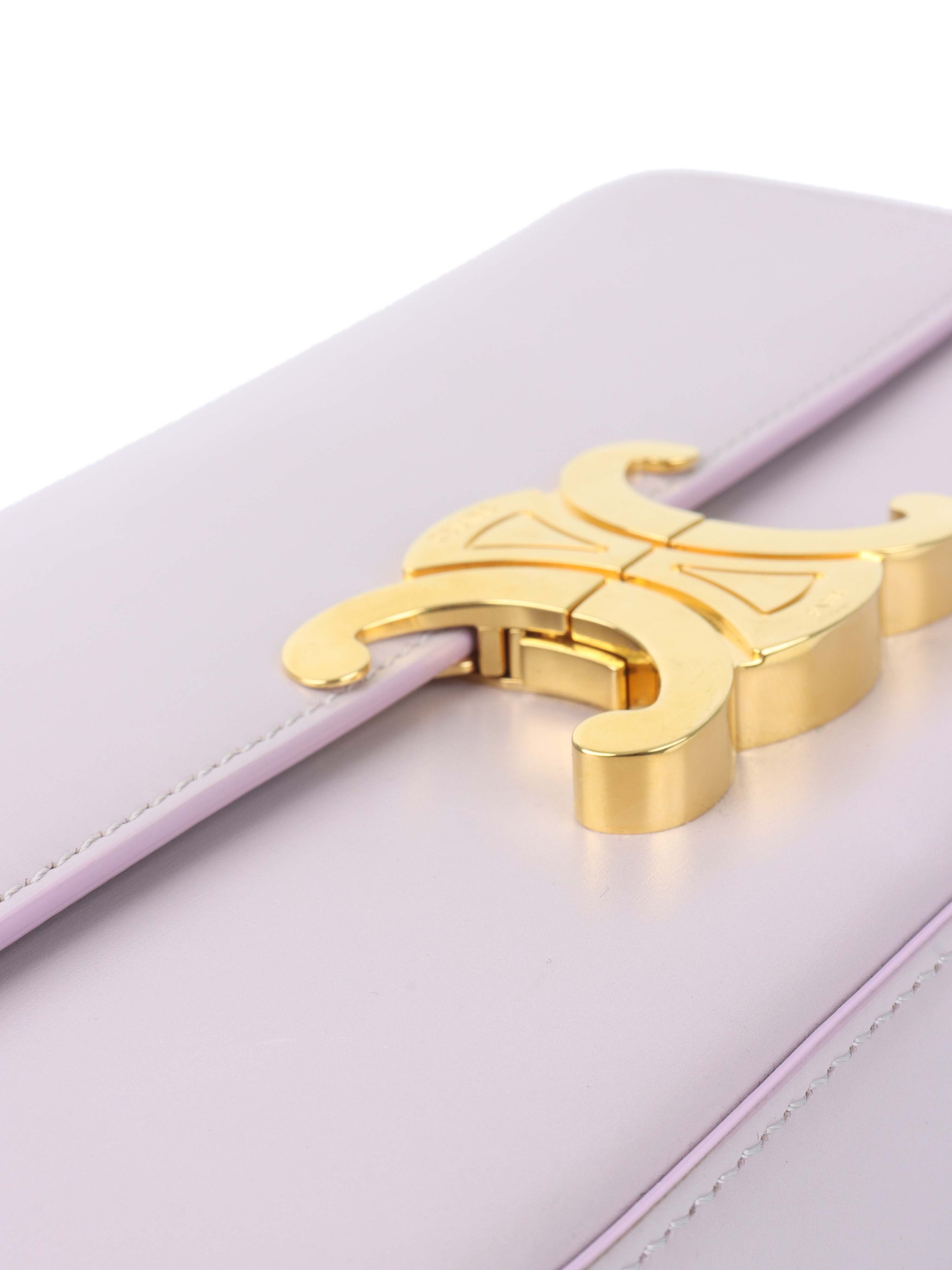 Celine Claude Shoulder Bag in Light Lavender - Women's Luxury Leather Crossbody Purse for Work, Travel & Evening Out