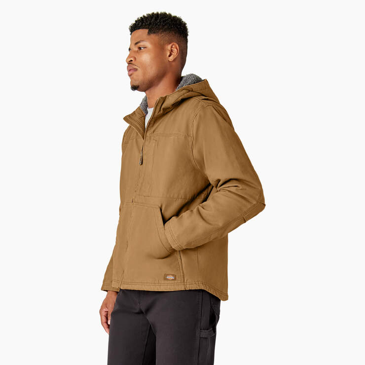 Dickies Men's Duck Canvas High Pile Fleece Lined Jacket - Warm Winter Work Jacket for Outdoor Activities & Construction Work