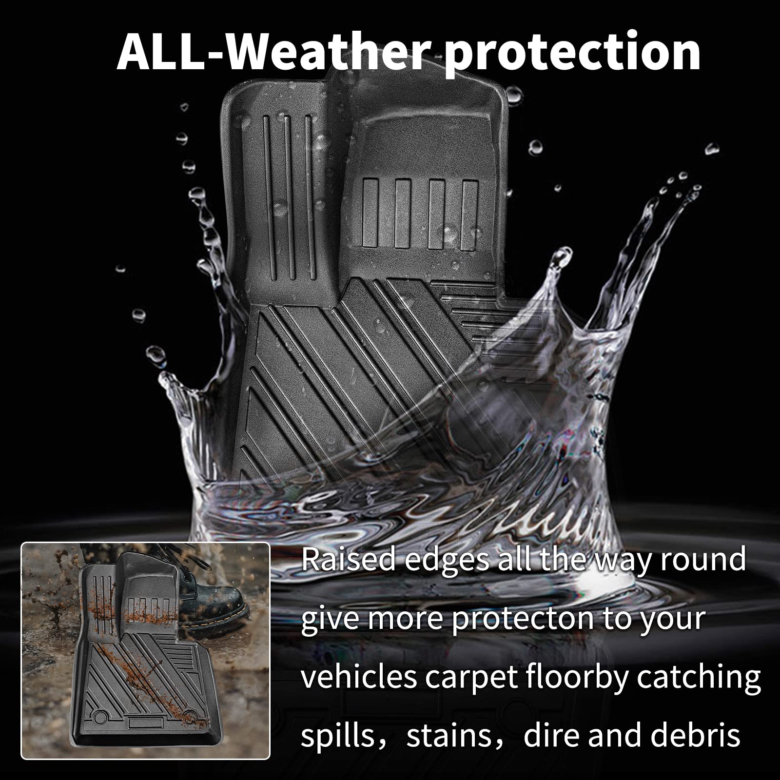 Premium All-Weather TPE Rubber Floor Mats & Cargo Liner Set for BMW X5 (G05) 2019-2025 - Heavy Duty Protection for Front Rear Seats & Trunk - Perfect for Daily Commute, Road Trips & Outdoor Adventures