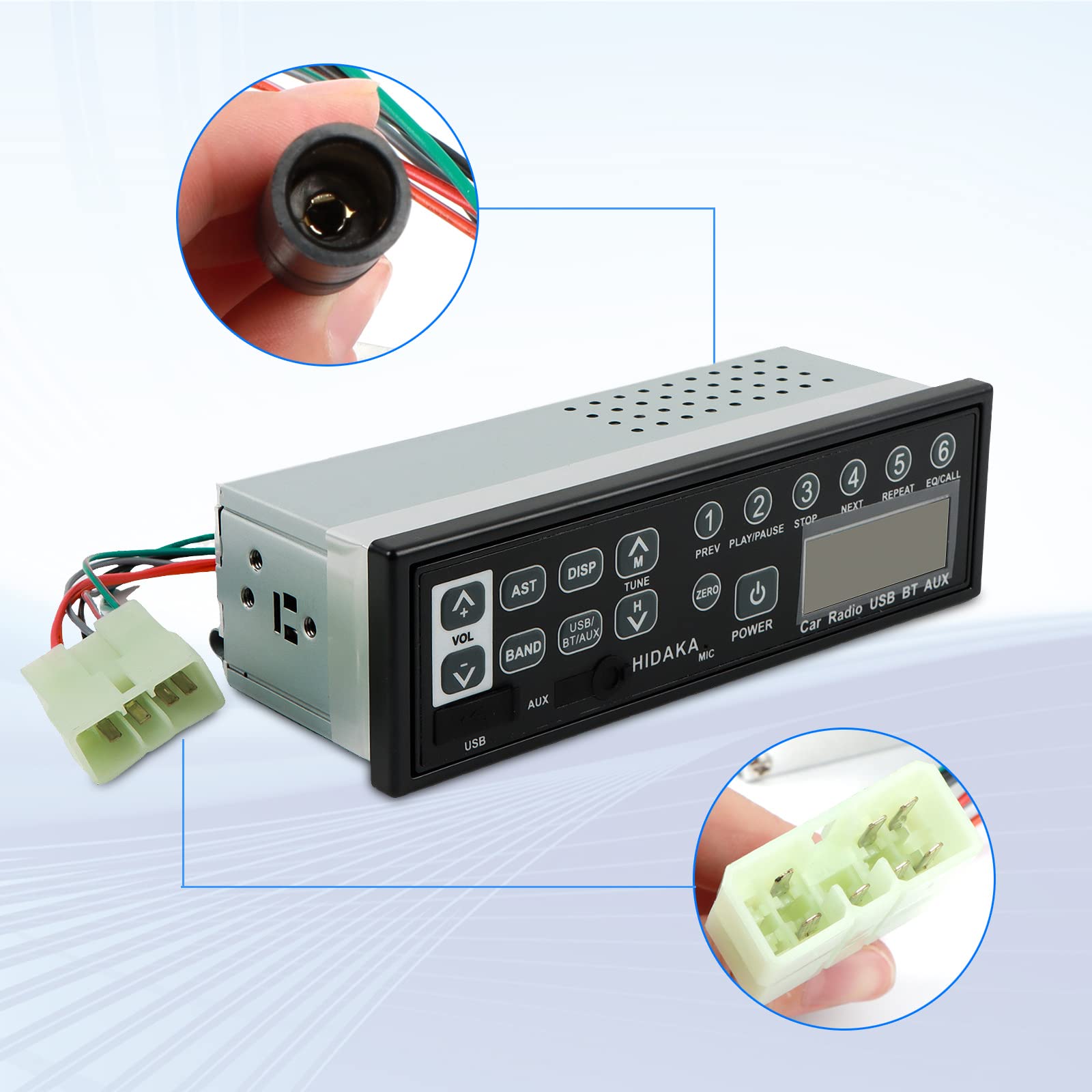 Universal M200 24V Car Bluetooth Radio with USB & AUX Input - Compatible with Komatsu, Sumitomo, Kobelco, Takeuchi Excavators - Perfect for Construction Sites & Heavy Equipment Use
