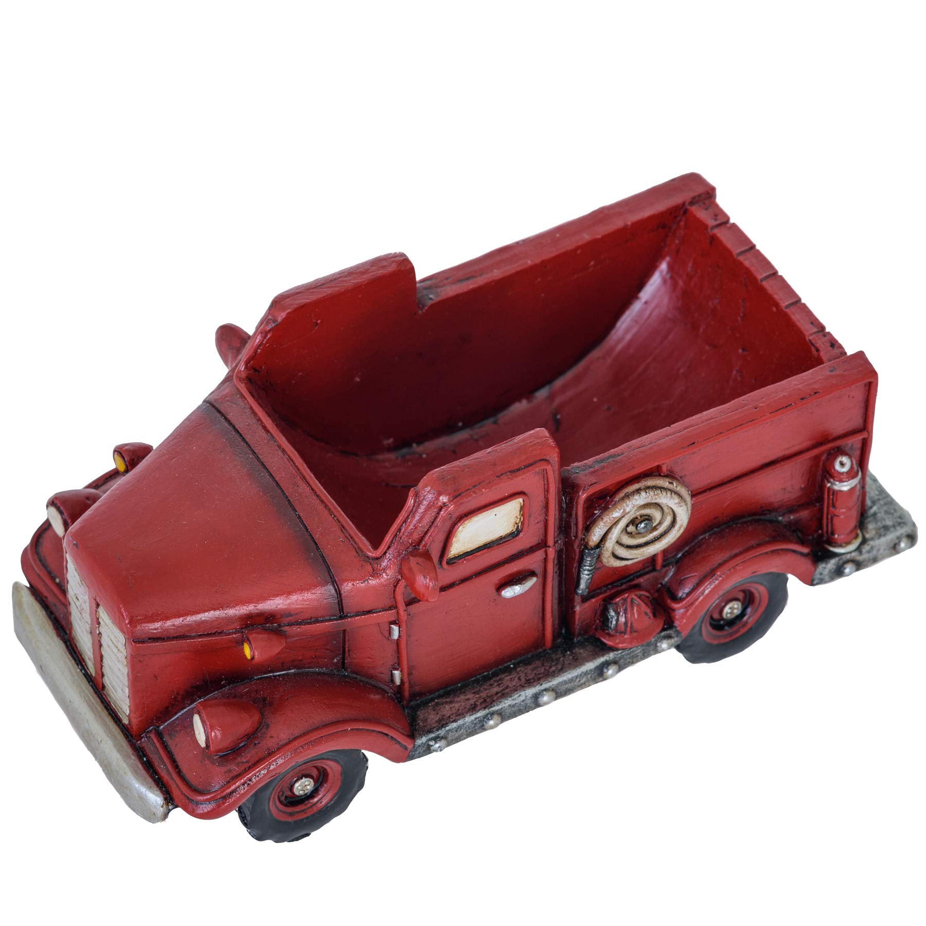 Fire Truck Coaster Set of 5 - Firefighter Themed Absorbent Kitchen & Dining Table Coasters with Holder - Rustic Home Decor for Living Room, Bar, Office - Perfect Gift for Firefighter Enthusiasts