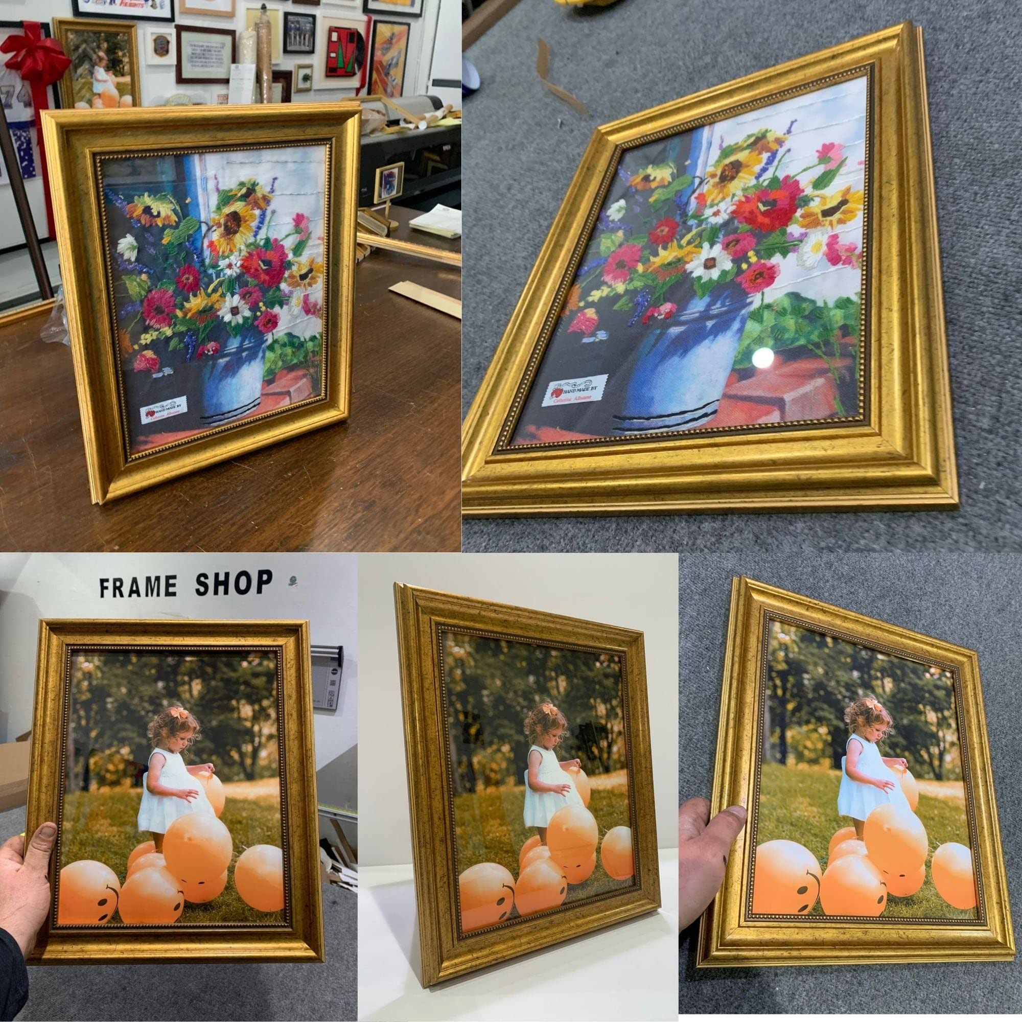 16x26 Gold Ornate Picture Frame - Wooden Poster Frame with Gold Foil & HD Acrylic Glass - Wall Mount Photo Display for Living Room, Bedroom & Office Decor