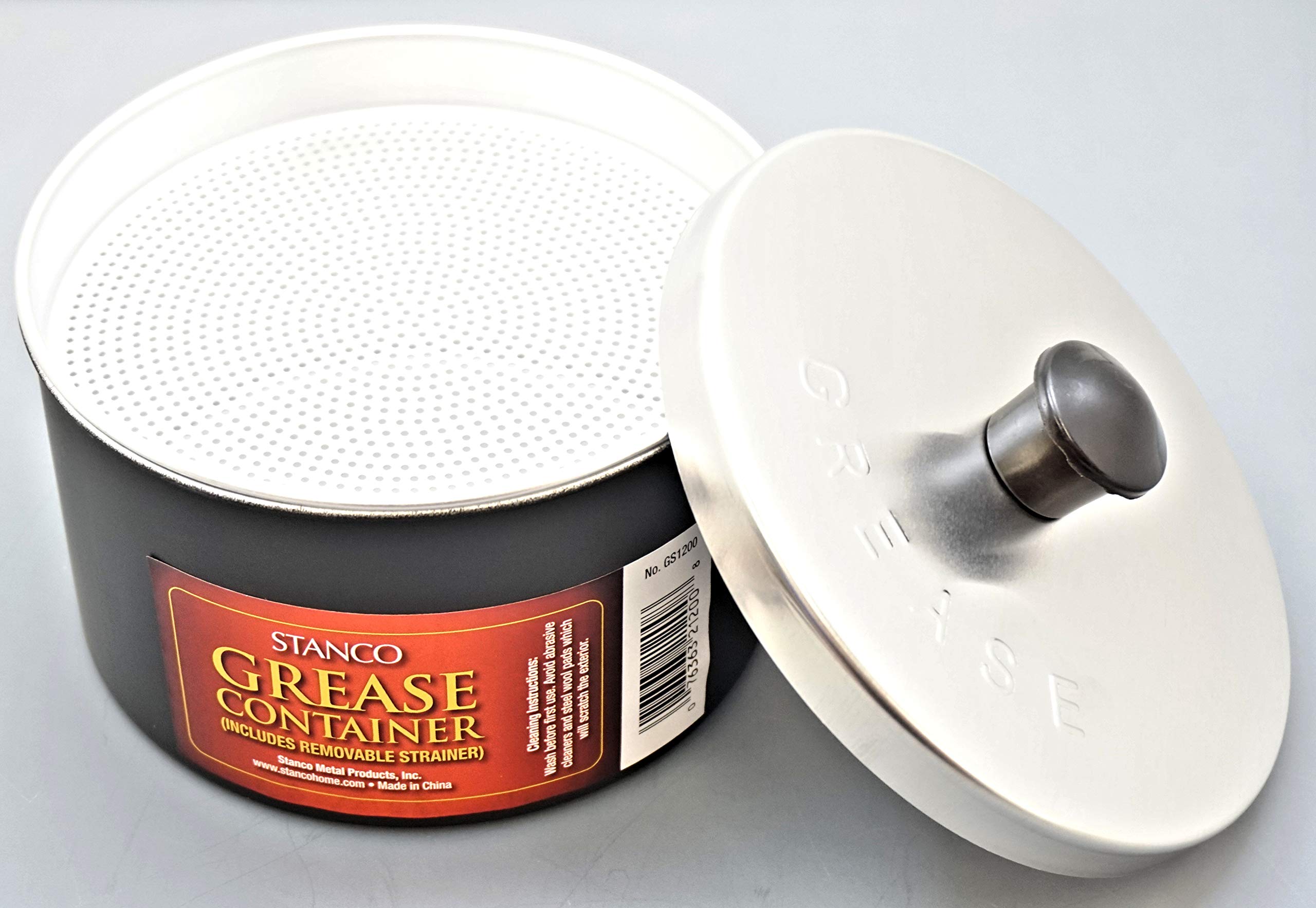 40-oz Aluminum Grease Strainer Cup with Lid - Heavy Duty Kitchen Oil Filter for Frying, Grilling & Deep Frying - Perfect for Restaurants, Food Trucks & Home Cooking