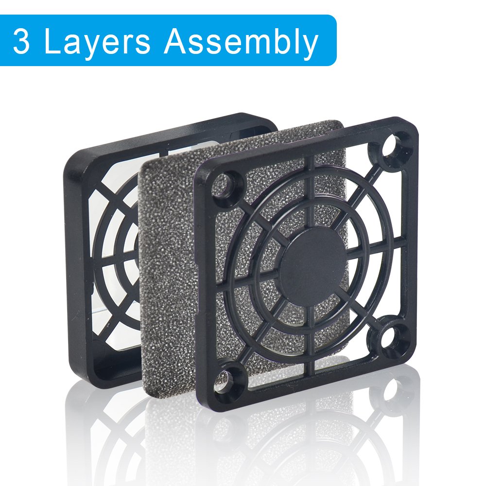 [2 Pack] ELUTENG 40mm USB Fan Dustproof Cover with Filter - Plastic Grill Ventilation Mesh Kit for 4cm Computer Case Fans | DIY Cooling Solution for PC, Electronics & Small Appliances