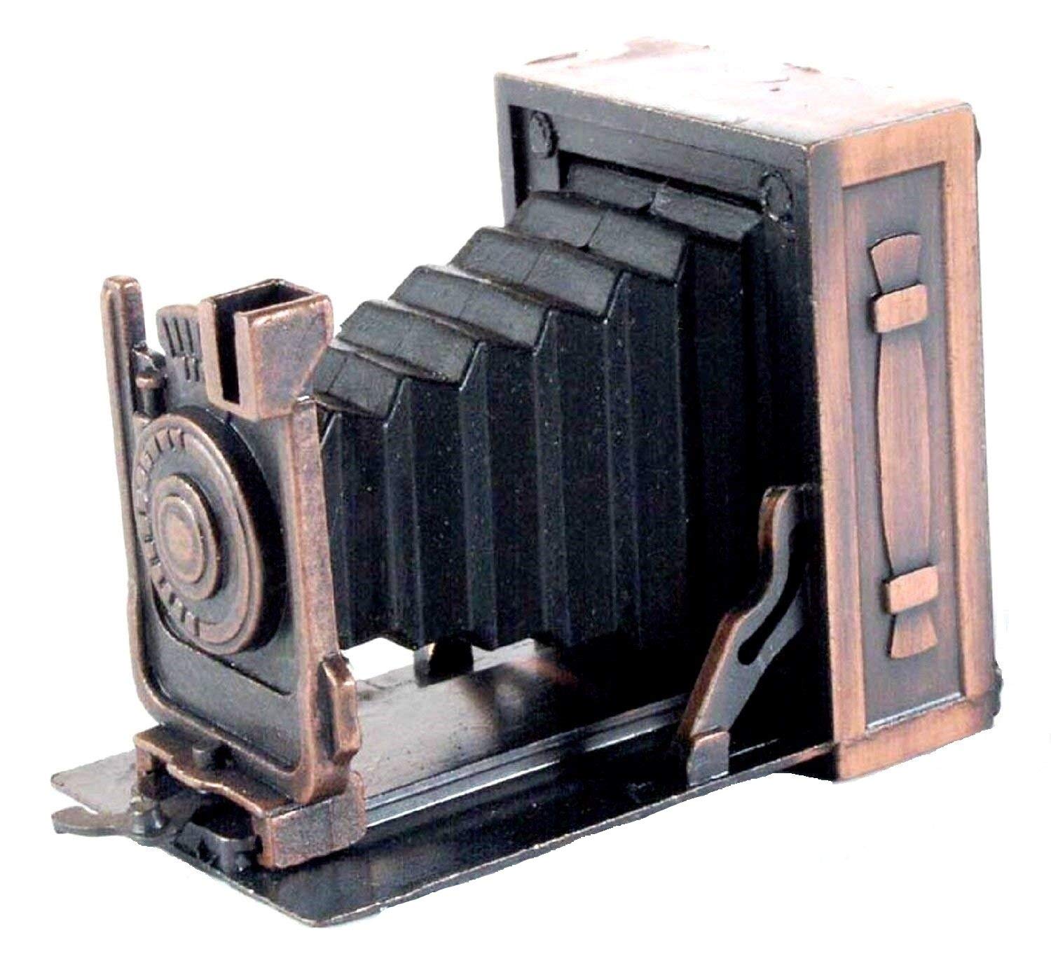 Vintage Style Box Camera Billow Die Cast Metal Pencil Sharpener - Collectible Office Desk Accessory for Photography Enthusiasts & Stationery Lovers
