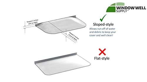 UV-Resistant Clear Polycarbonate Window Well Covers - Heavy Duty Sloped Elongated Basement Window Well Covers 44