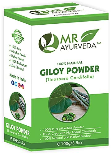 Organic Giloy Powder 100g - 100% Pure Ayurvedic Tinospora Cordifolia Supplement for Skin, Hair & Face Care | Natural Immunity Booster | Chemical-Free Herbal Remedy for Glowing Skin & Healthy Hair | Perfect for Daily Wellness & Beauty Routines
