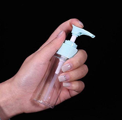 Refillable Pressurized Spray Bottles for Toiletries & Cosmetics | 9-Piece Travel-Size Empty Liquid Containers for Face Cream, Lotion & More | Perfect for Airplane Travel, Gym Bag & Home Use (Green)