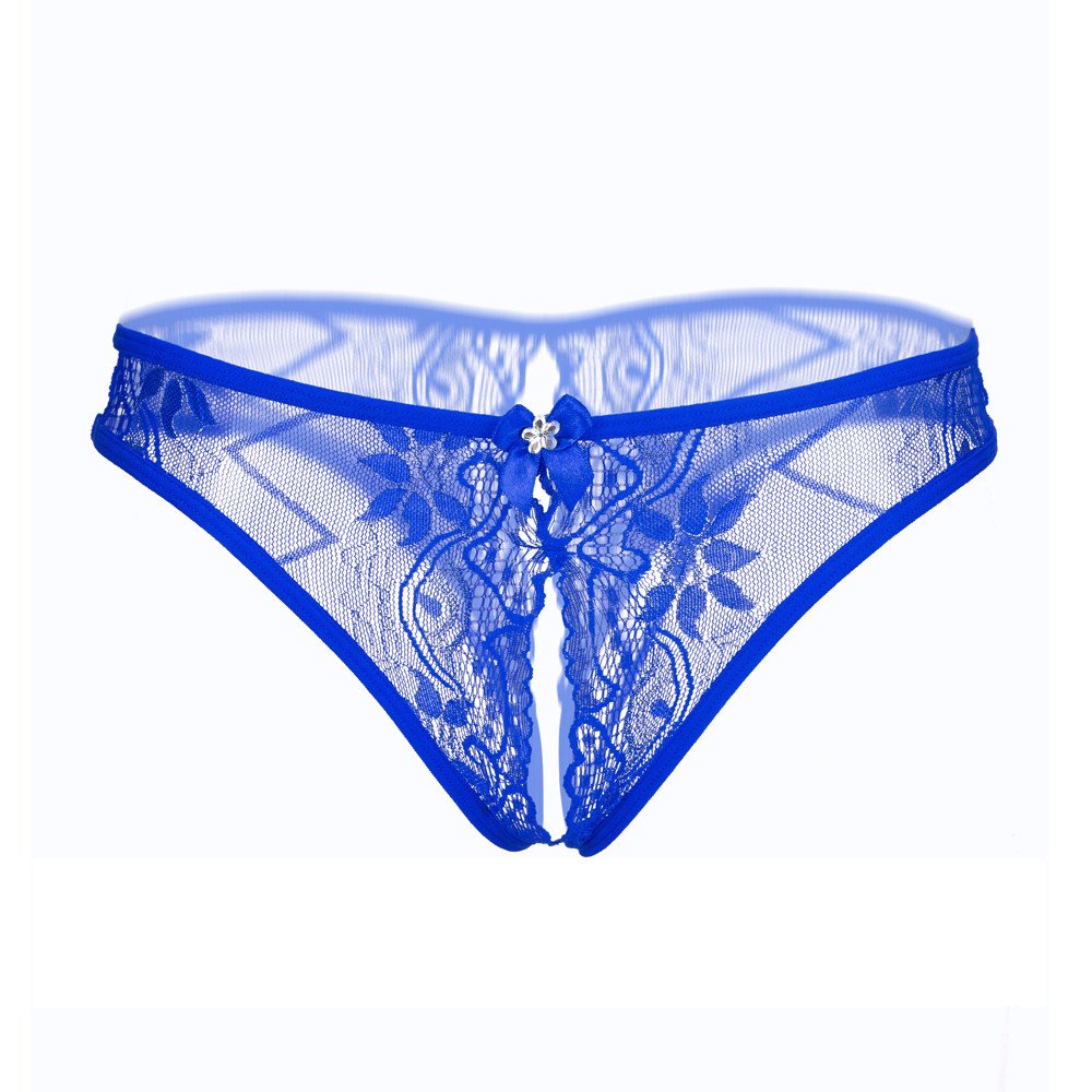 Sexy Women's Thong Panties - Floral Lace G-String Underwear with Hollow Out Bowknot Design | Perfect for Valentine's Day, Honeymoon & Romantic Nights