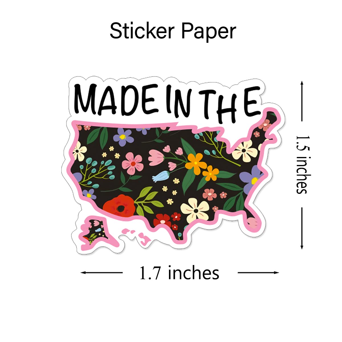Wailozco 1.5'' America Map Stickers - 500 Labels/Roll for Small Business & Handmade Goods