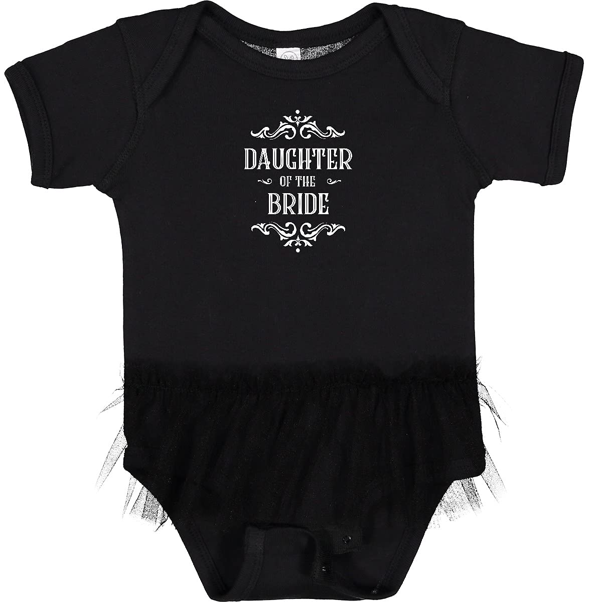 Inktastic Daughter of The Bride in White Infant Tutu Bodysuit - Adorable Baby Girl Outfit for Weddings, Baptisms & Special Occasions