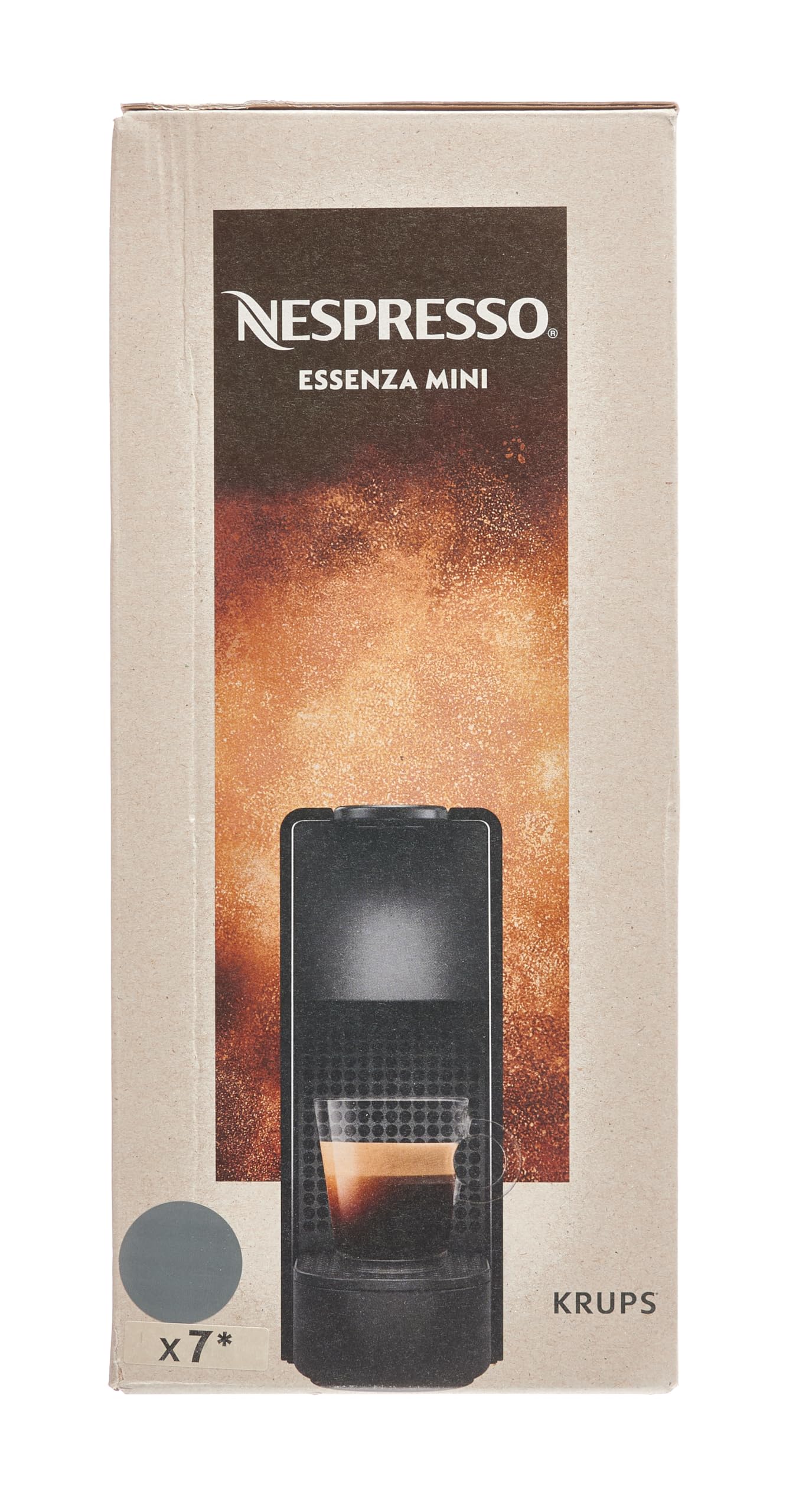 Nespresso Krups XN110BRD Essenza Mini Compact Coffee Capsule Machine - 0.6L Capacity, 19 Bar Pressure, Energy Saving Mode, Grey Color, Energy Class A - Perfect for Home, Office & Small Spaces