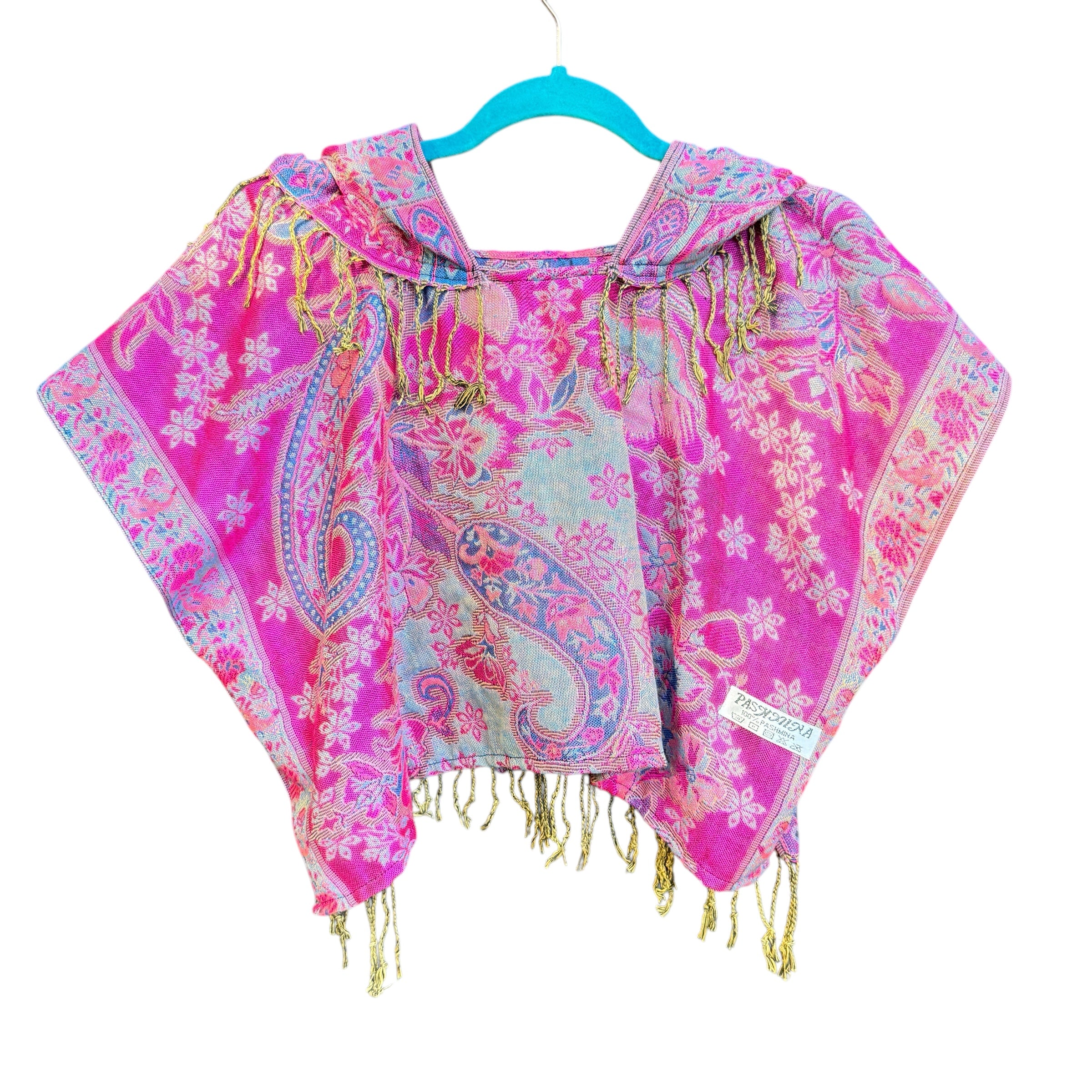 Royal Dragonfruit Pashmina Hooded Crop Top - Stylish Women's Fashion Hoodie for Casual Wear, Gym, and Outdoor Activities