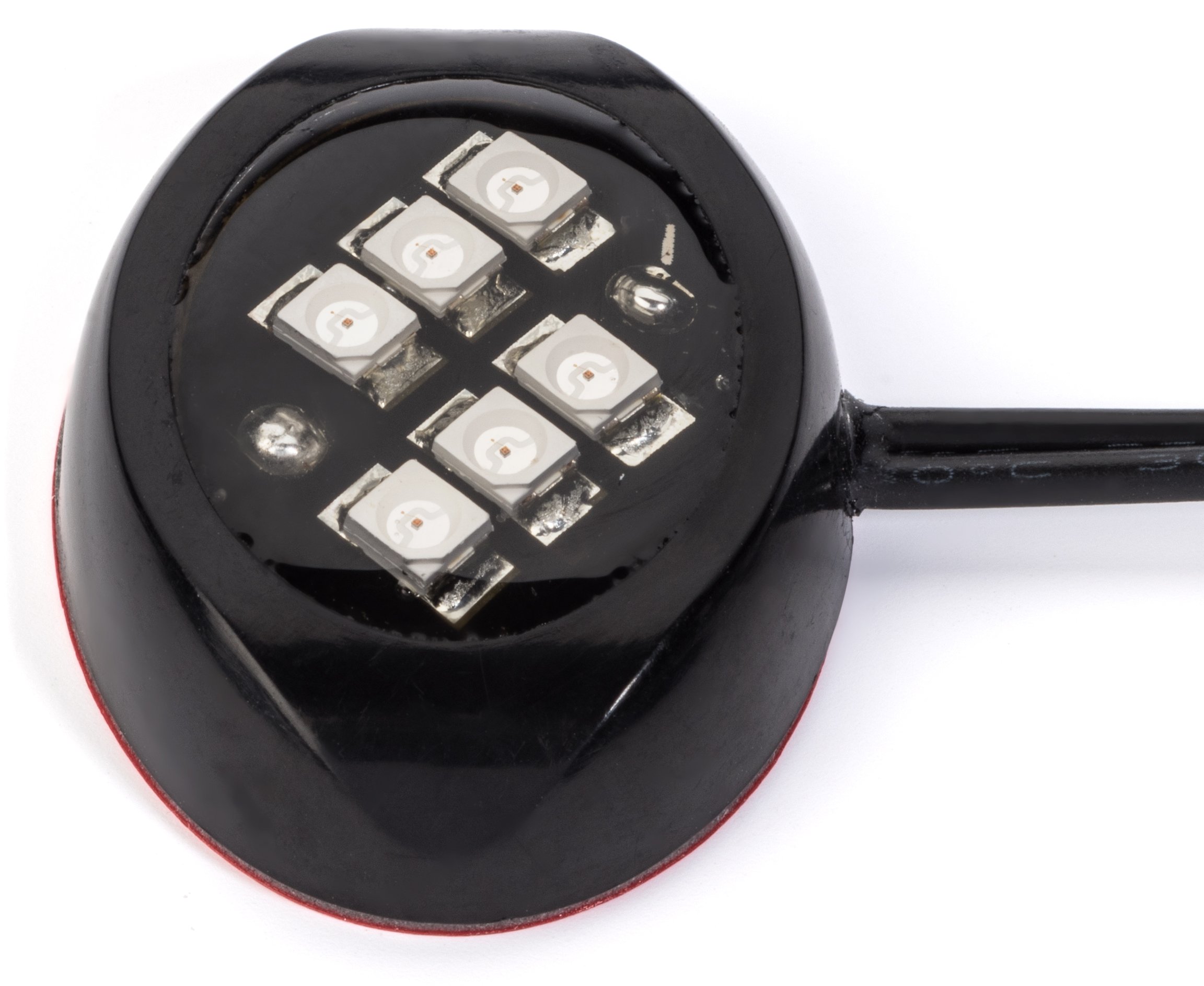 Oznium Round Black LED Modules with Red LED Lights - Perfect for Automotive, Marine, and Home Decoration Lighting