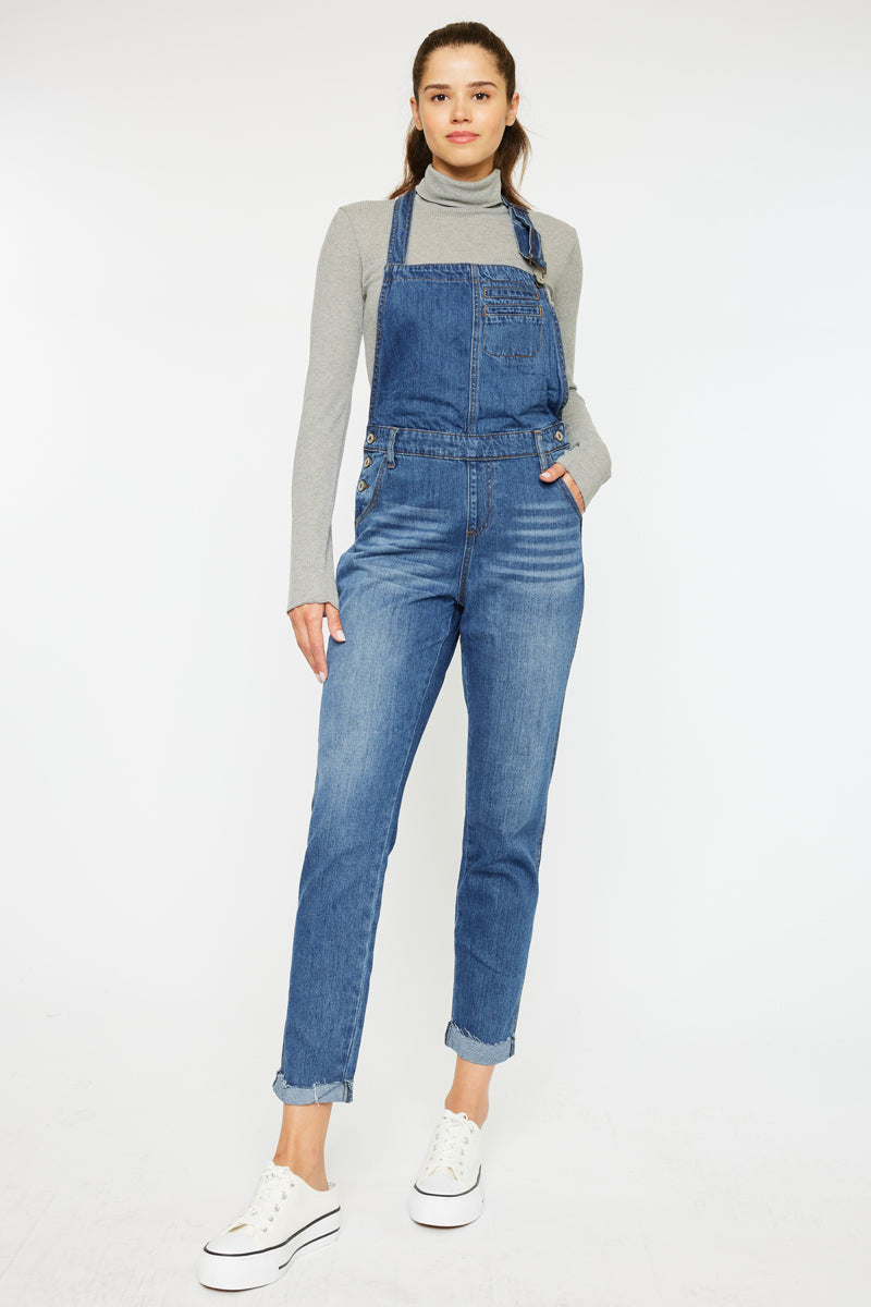 Jada High Rise Overalls for Women - Stylish Denim Bib Overalls with Adjustable Straps - Perfect for Casual Outfits, Workwear & Outdoor Activities