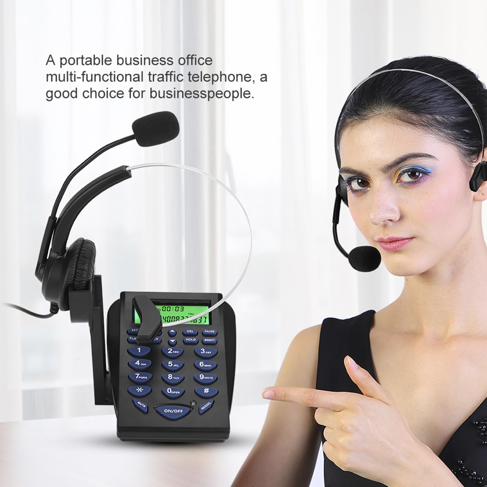 Professional Call Center Telephone with Headset Jack - Office Landline Phone for Home & Business | Ideal for Customer Service, Telemarketing & Remote Work