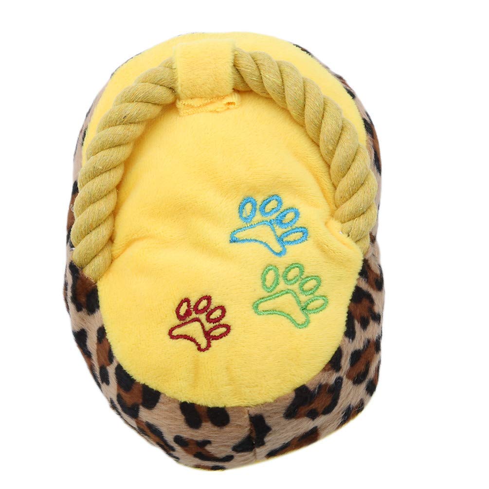 **Soft Plush Dog Chew Toy - Fun Ring-Shaped Slipper for Puppies, Durable & Adorable Pet Teething Toy - Perfect for Playtime, Training & Dental Health**