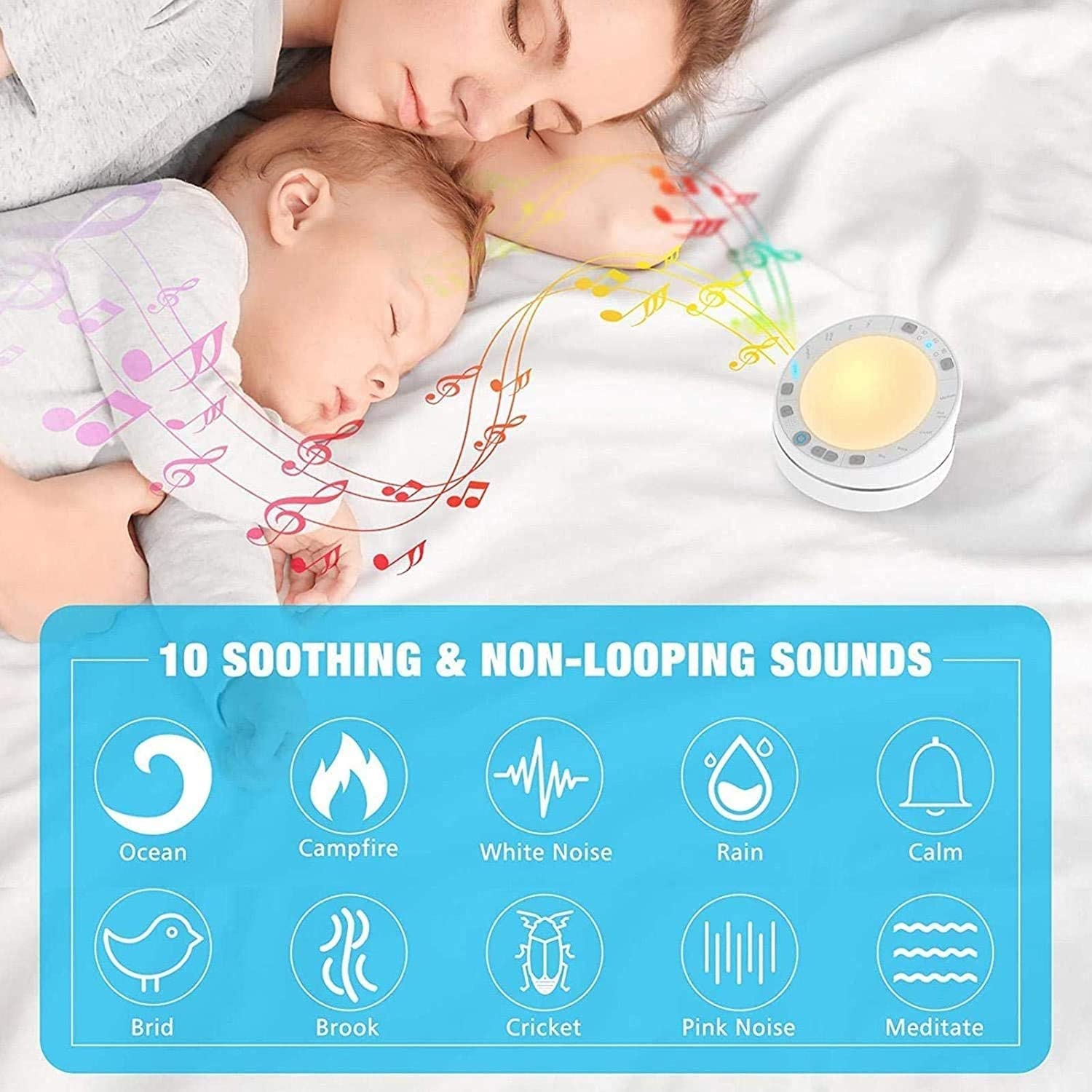 Original Portable White Noise Machine with Real Fan Sounds - Soothing Natural White Noise for Sleep, Baby, Meditation & Office Focus | Perfect for Nursery, Travel & Home Use