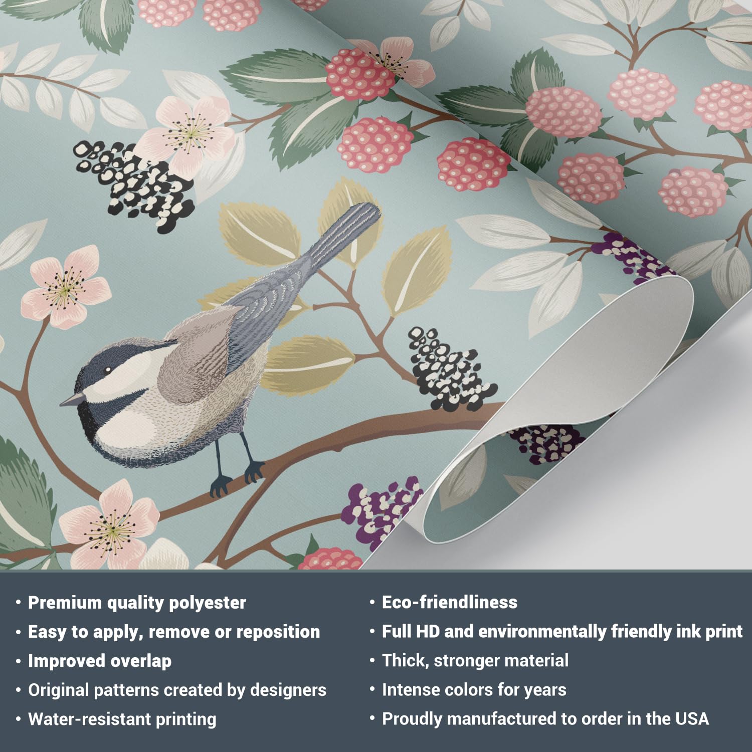Wall26 - Open Window Cherry Blossom Forest Wall Mural - 36x48 Inch Removable Peel & Stick Wallpaper - Nature Inspired Home Decor for Living Room, Bedroom & Office