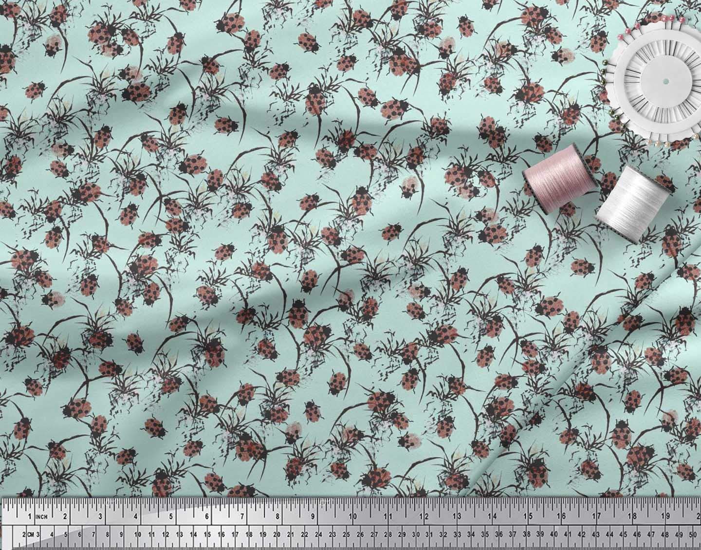 Soimoi Moss Georgette Brown Fabric by The Yard - 42 Inch Wide Printed Fabric with Brush Stroke & Artistic Patterns for Dresses, Scarves & Home Decor