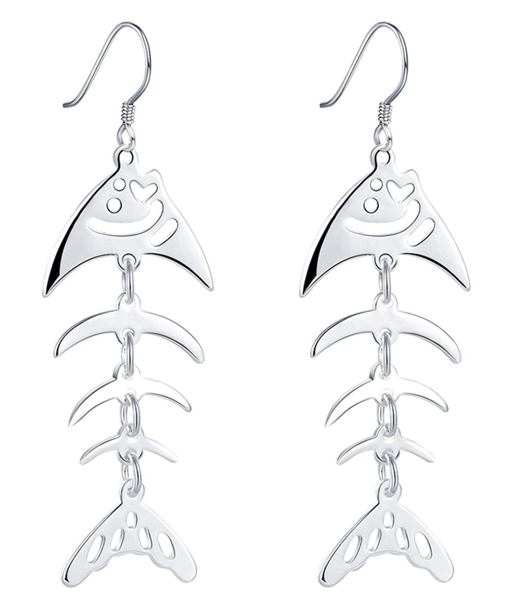 Greendou 925 Sterling Silver Plated Fish Hook Earrings - Adjustable French Wire Dangle Earrings for Women | Perfect for Parties, Weddings & Everyday Wear